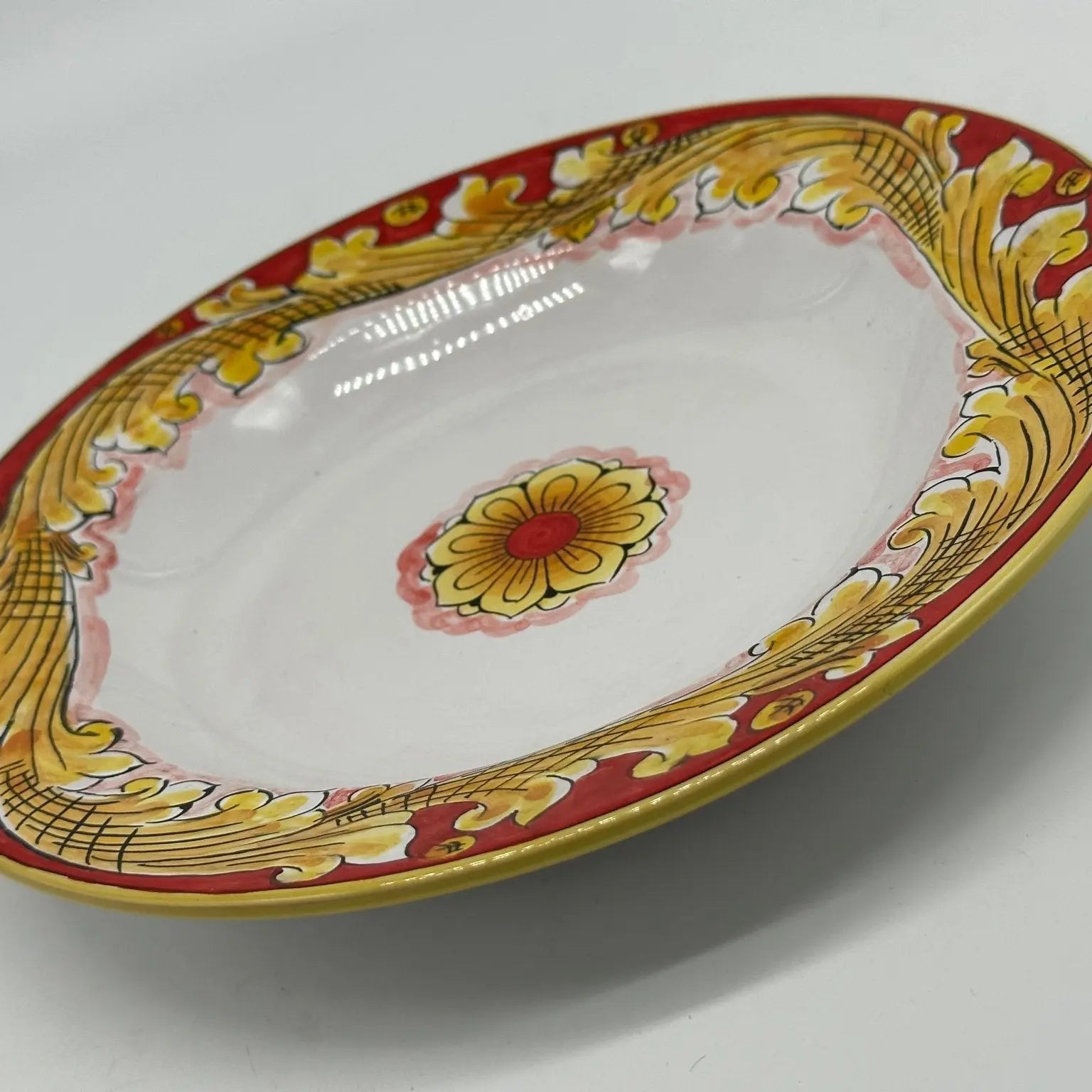 Piatto Fondo Uso Alimentare Ceramica Caltagirone - Vulcano - PIATTI SERVIZIO