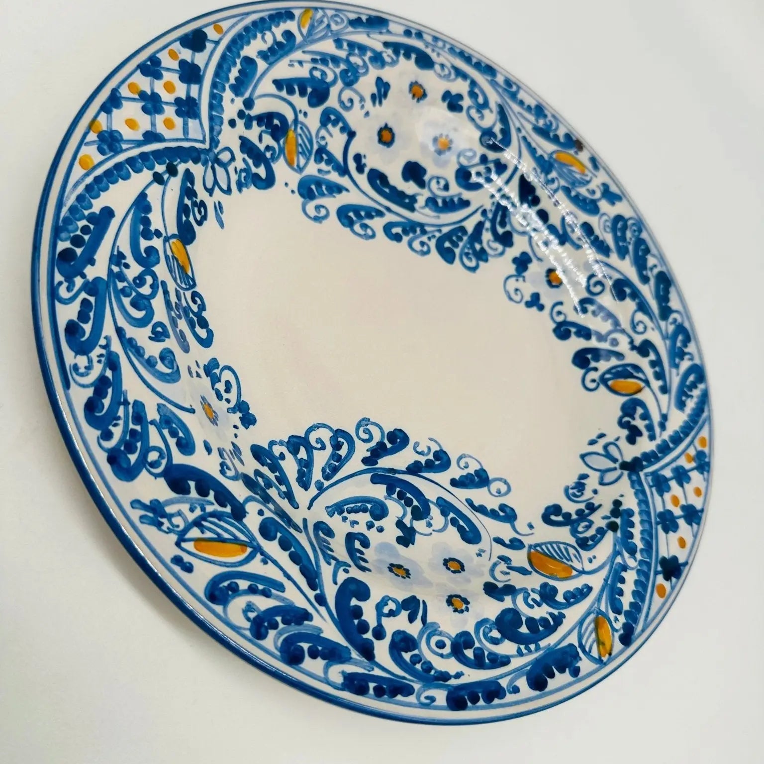 Piatto Fondo Uso Alimentare Ceramica Caltagirone - Zaffiro - PIATTI SERVIZIO