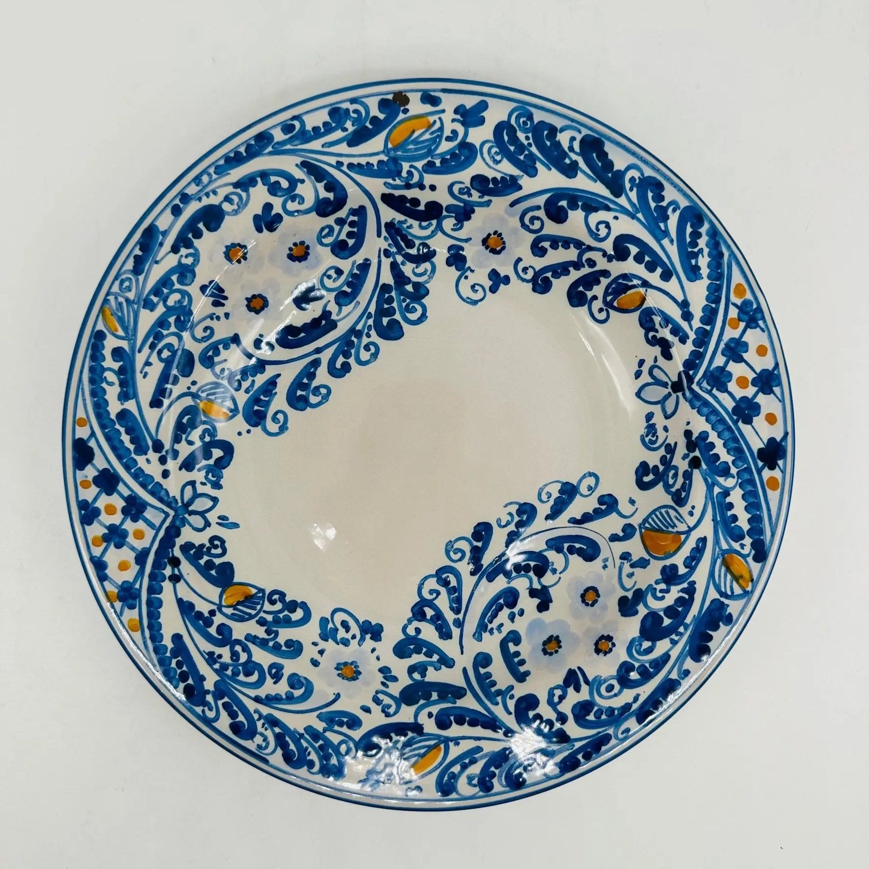 Piatto Fondo Uso Alimentare Ceramica Caltagirone - Zaffiro - PIATTI SERVIZIO