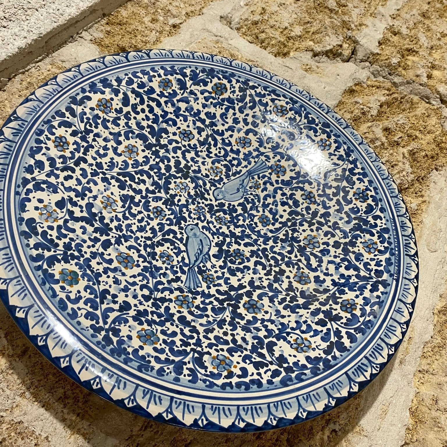 Piatto Onda Decorativo dipinto a mano cm D.45 Decoro n.1 - DD CERAMICHE SICILIANE