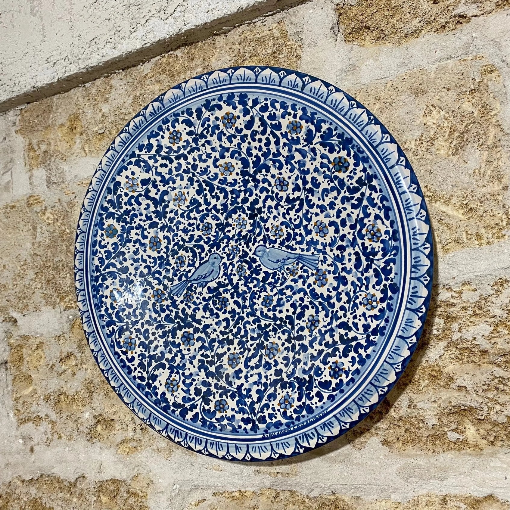 Piatto Onda Decorativo dipinto a mano cm D.45 Decoro n.1 - DD CERAMICHE SICILIANE