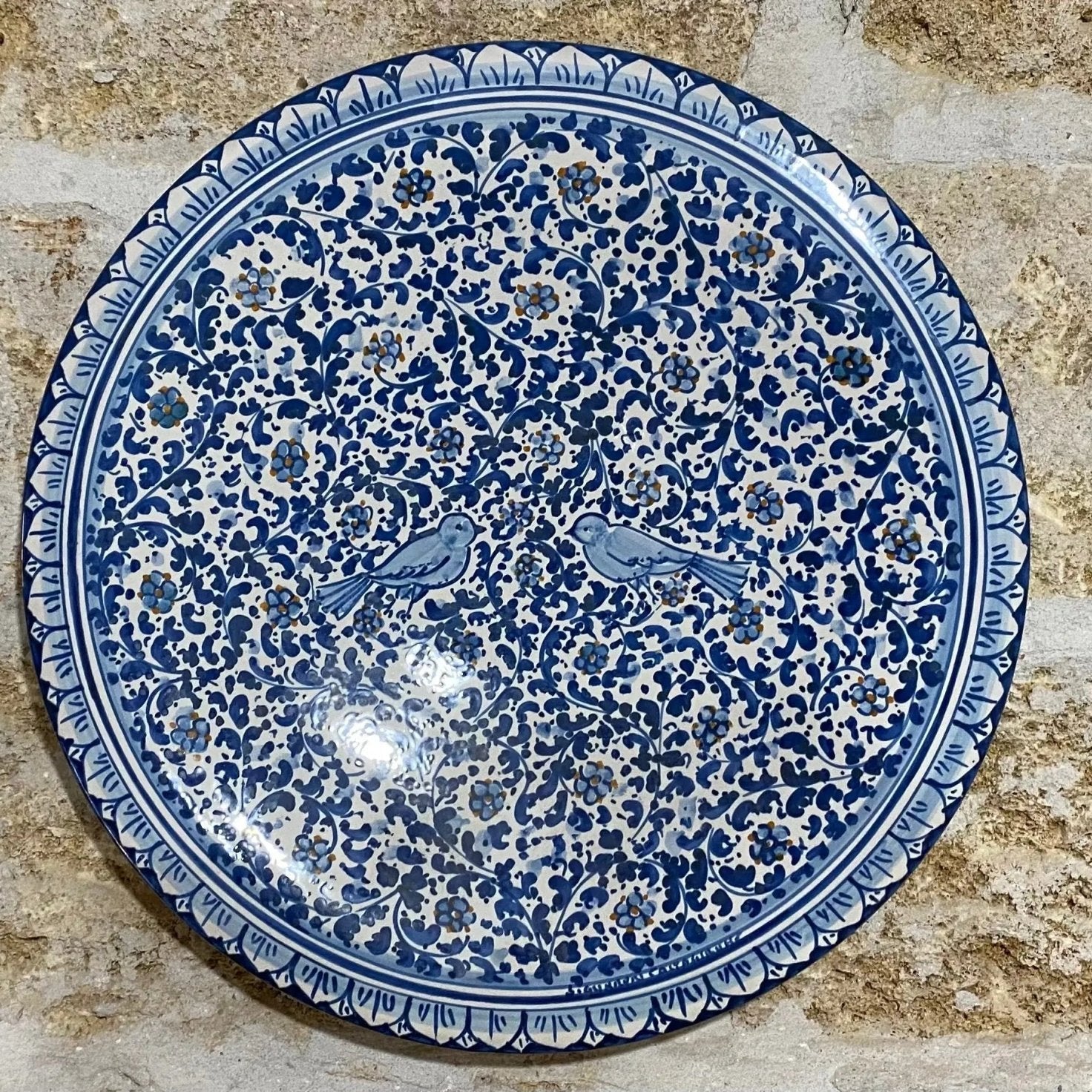 Piatto Onda Decorativo dipinto a mano cm D.45 Decoro n.1 - DD CERAMICHE SICILIANE