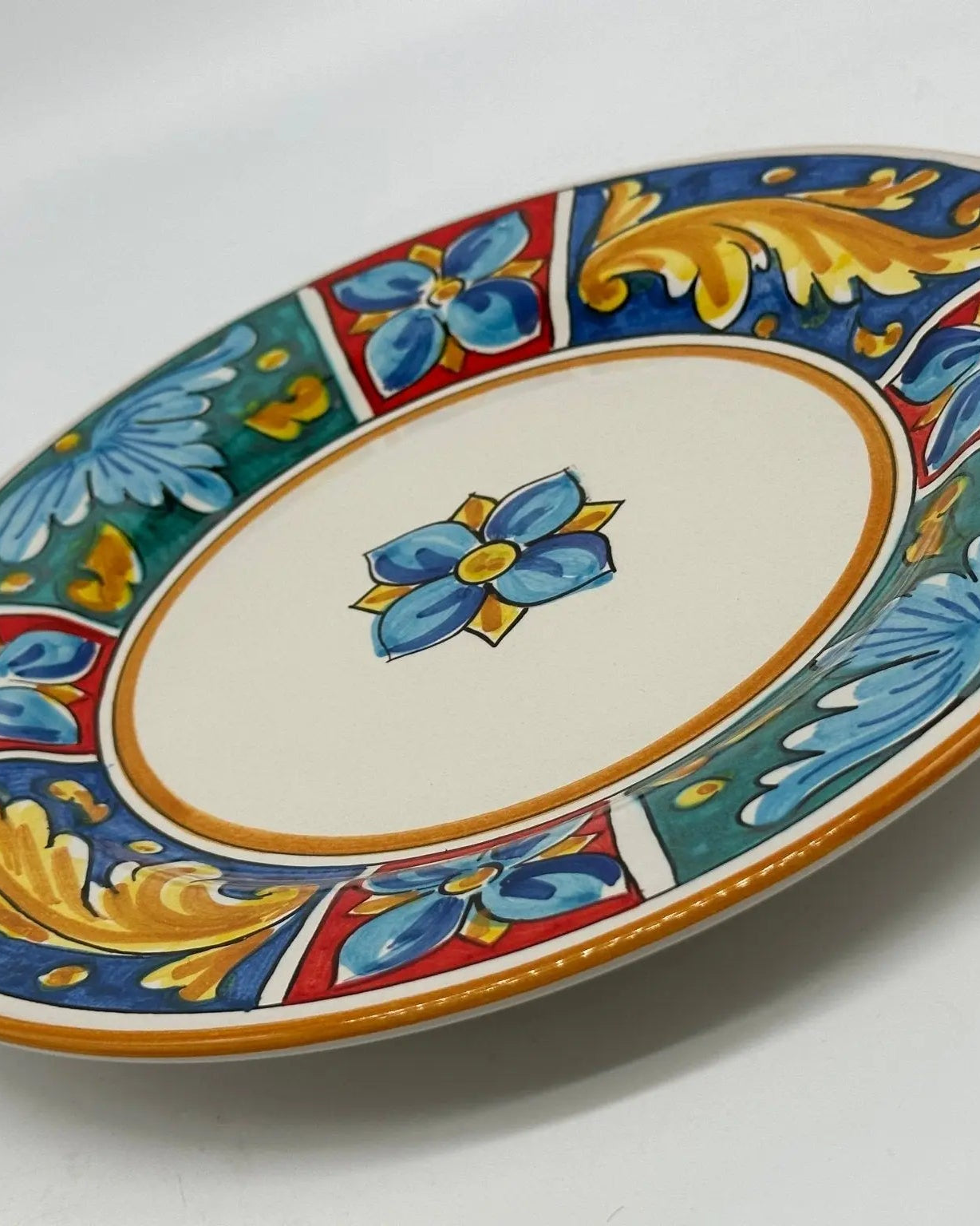 Piatto Piano Uso Alimentare Ceramica Caltagirone - Alabastro - PIATTI SERVIZIO