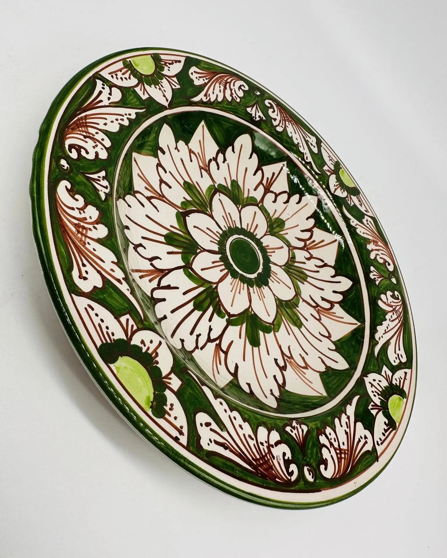 Piatto Piano Uso Alimentare Ceramica Caltagirone - Edera - PIATTI SERVIZIO