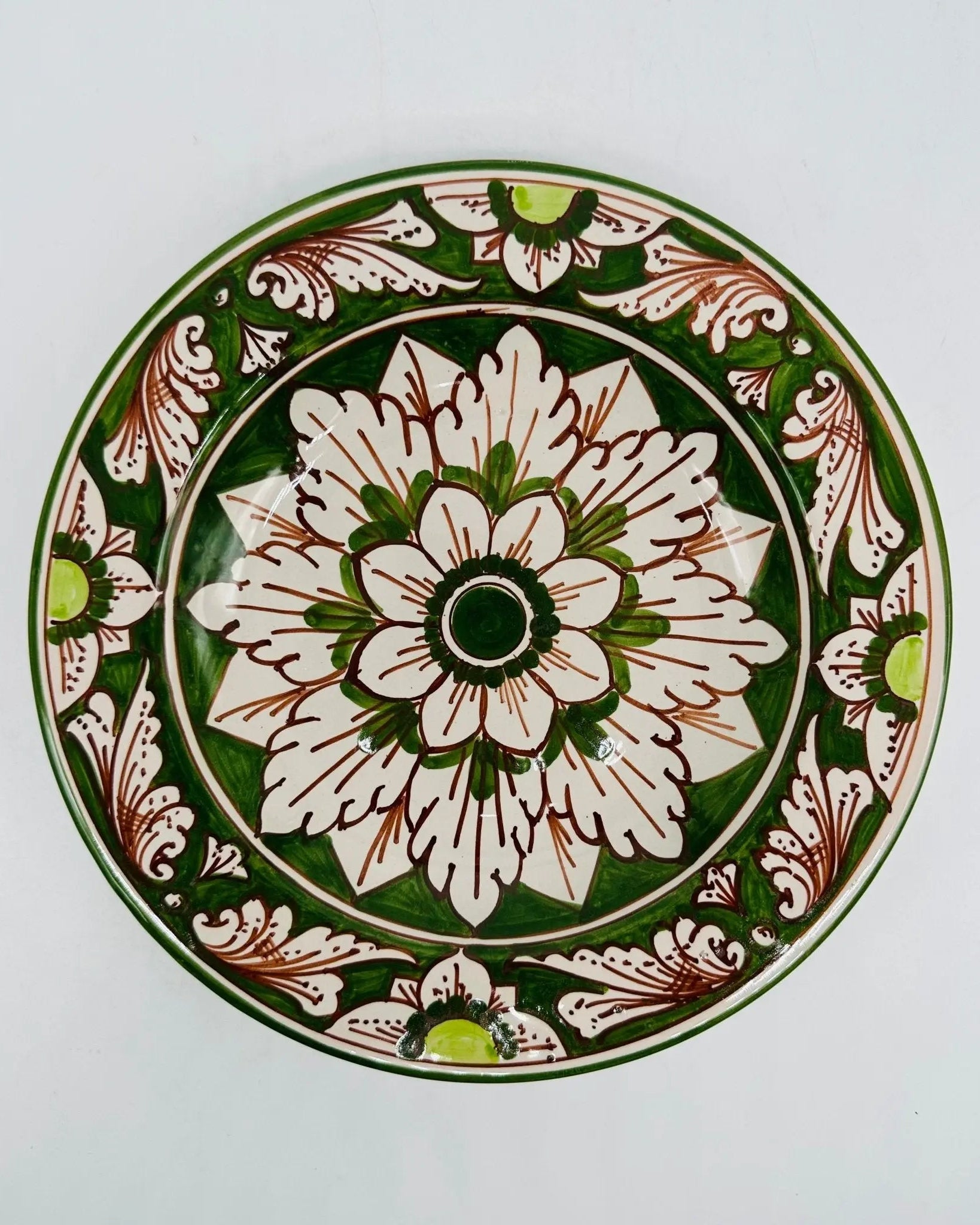 Piatto Piano Uso Alimentare Ceramica Caltagirone - Edera - PIATTI SERVIZIO