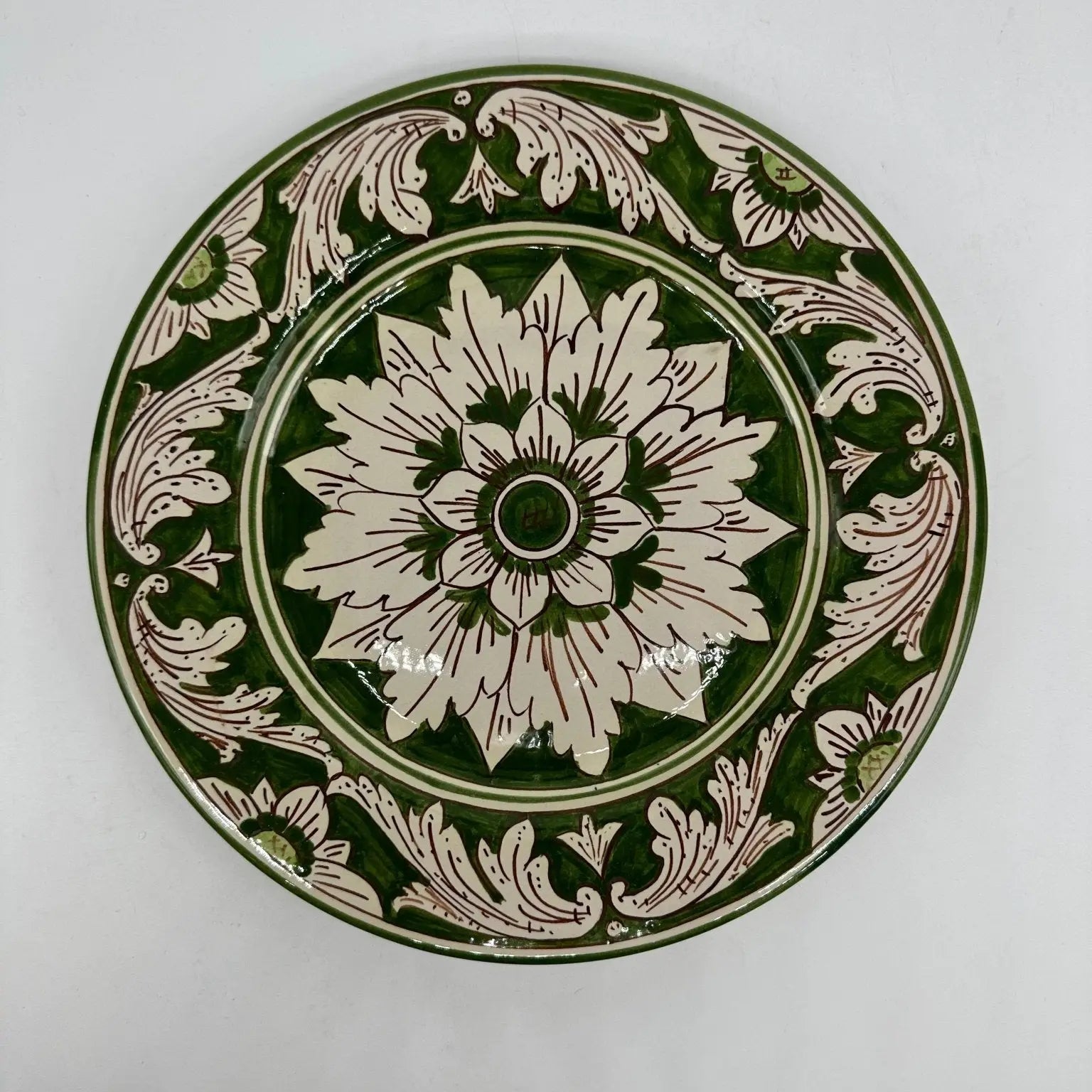 Piatto Piano Uso Alimentare Ceramica Caltagirone - Edera - PIATTI SERVIZIO