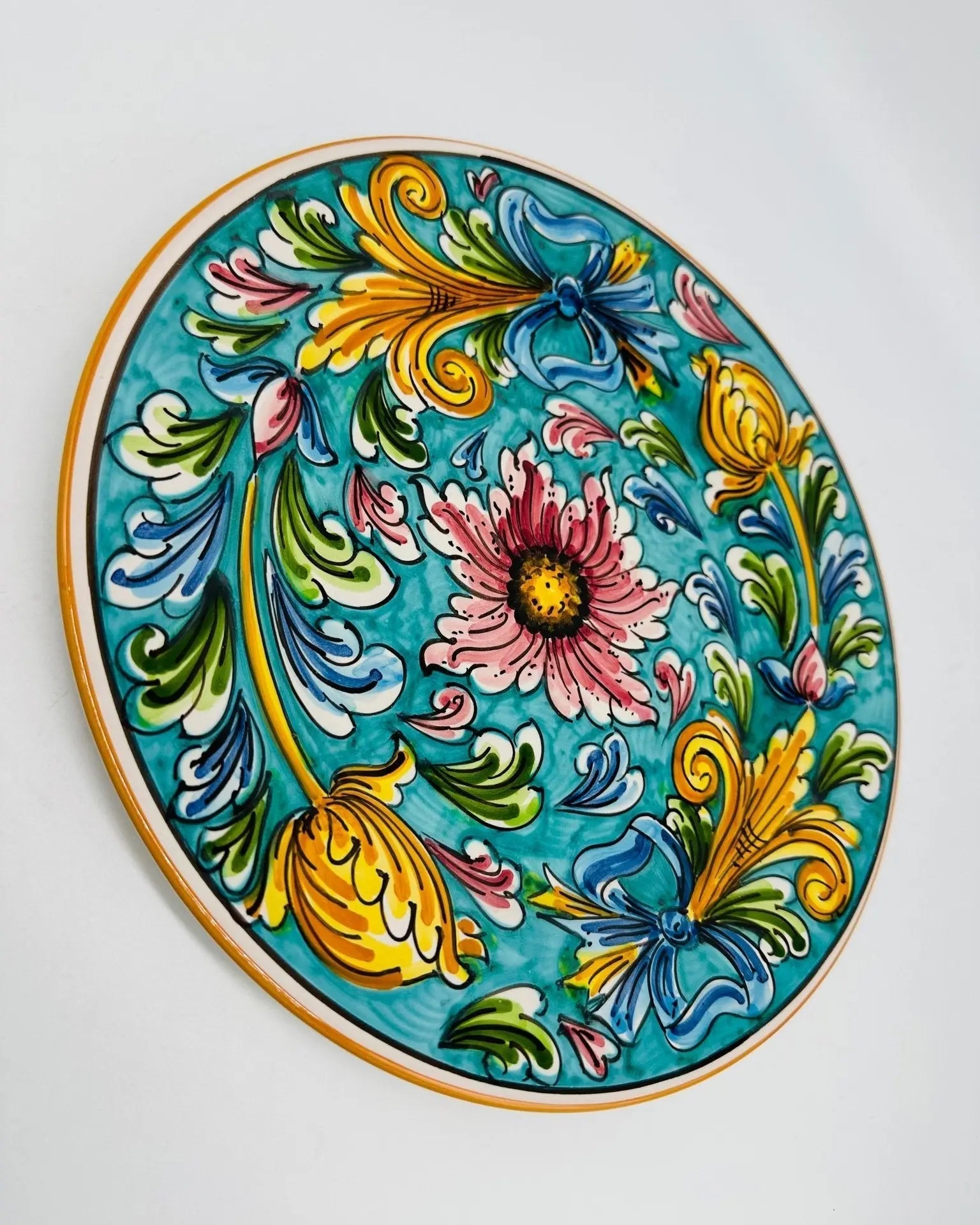 Piatto Piano Uso Alimentare Ceramica Caltagirone - Iolite - PIATTI SERVIZIO