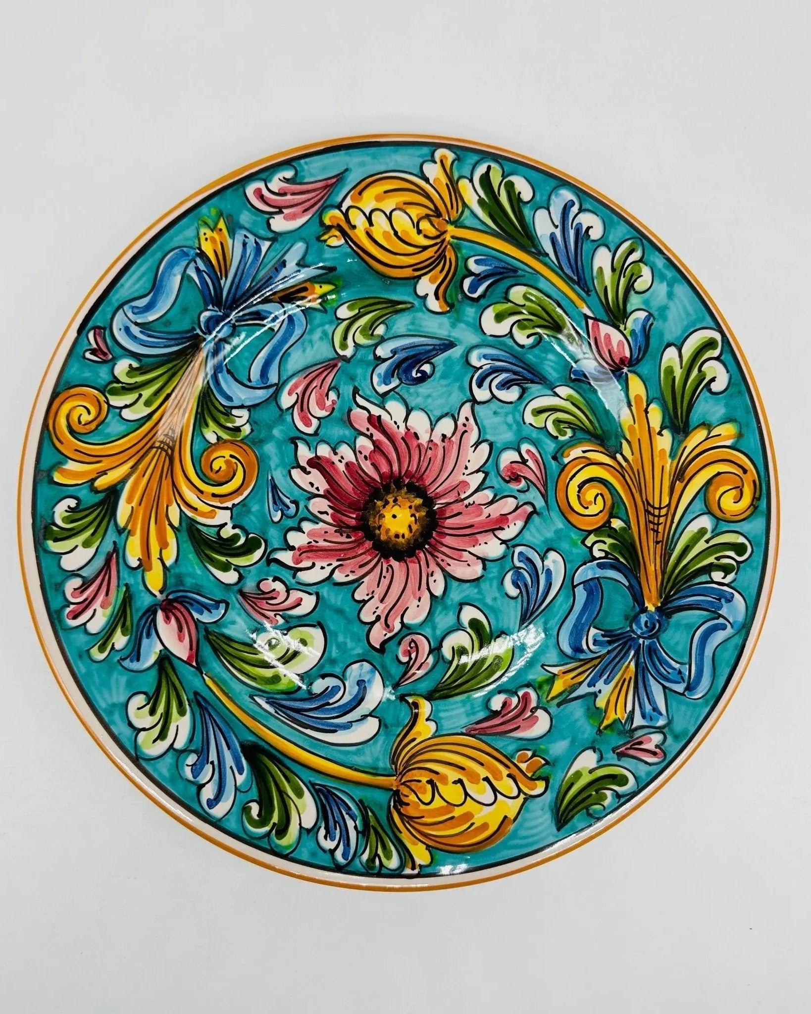 Piatto Piano Uso Alimentare Ceramica Caltagirone - Iolite - PIATTI SERVIZIO