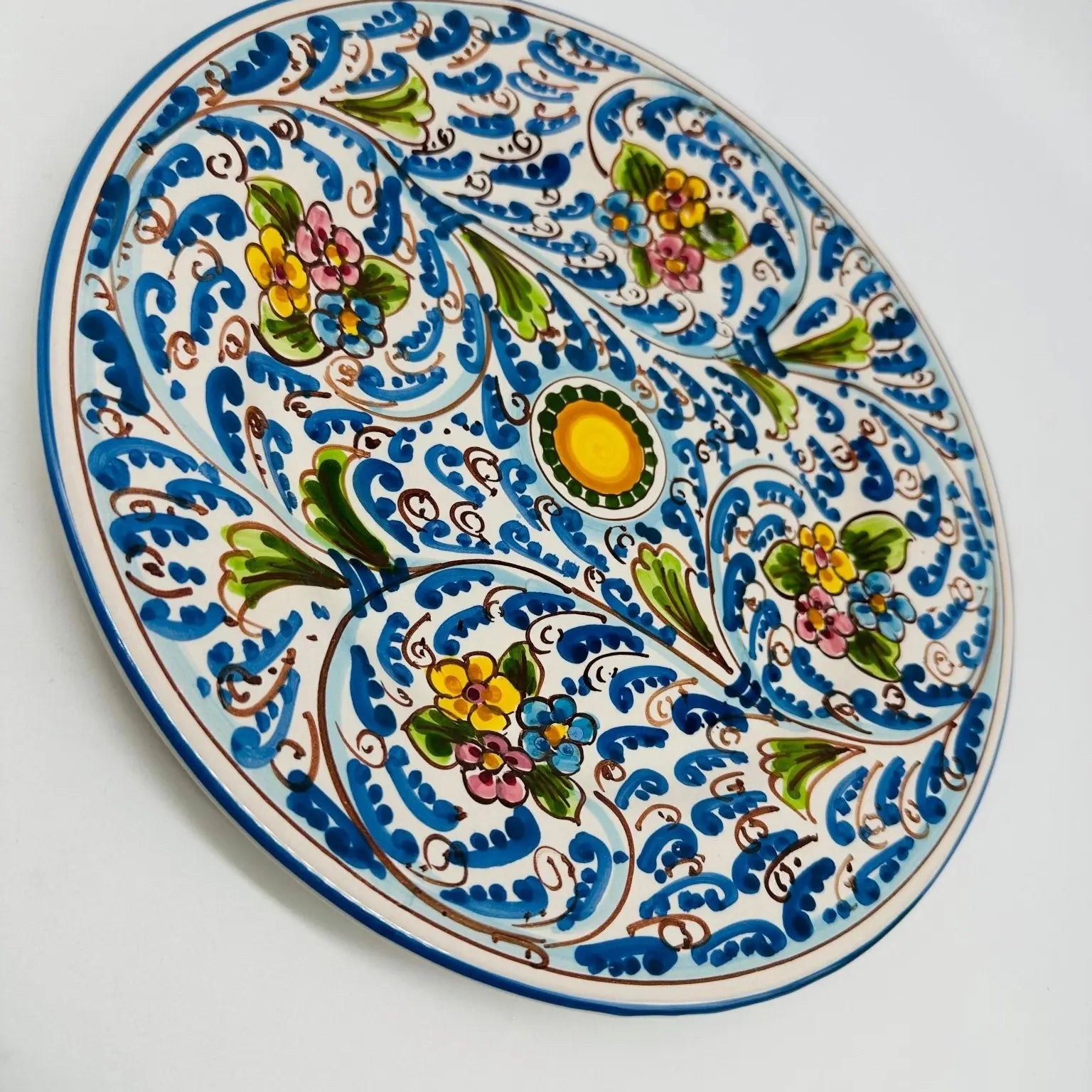 Piatto Piano Uso Alimentare Ceramica Caltagirone - Opale - PIATTI SERVIZIO