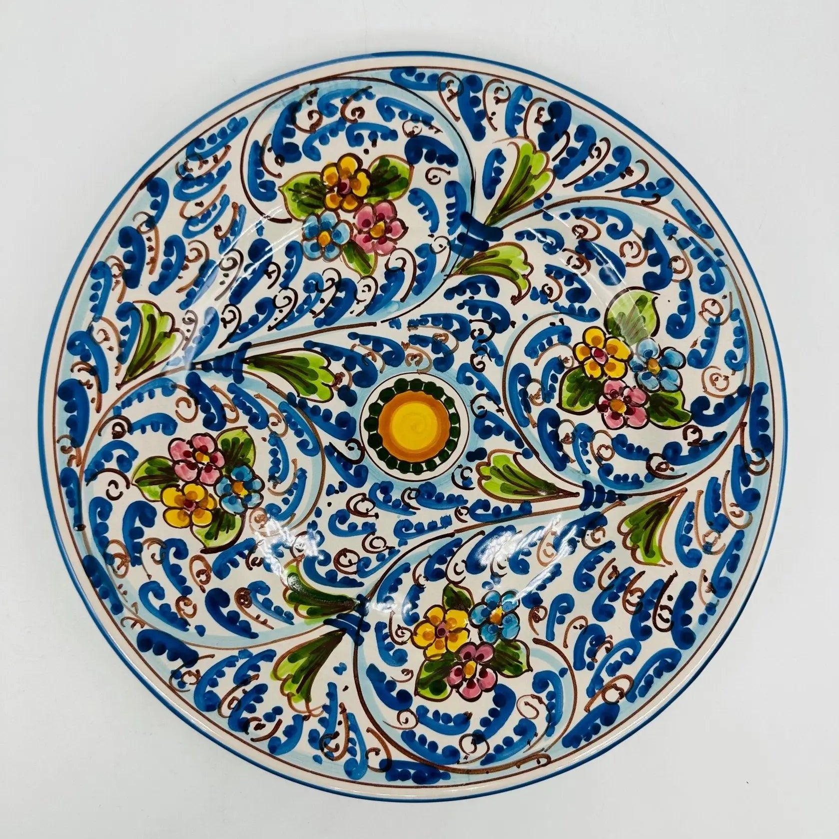 Piatto Piano Uso Alimentare Ceramica Caltagirone - Opale - PIATTI SERVIZIO