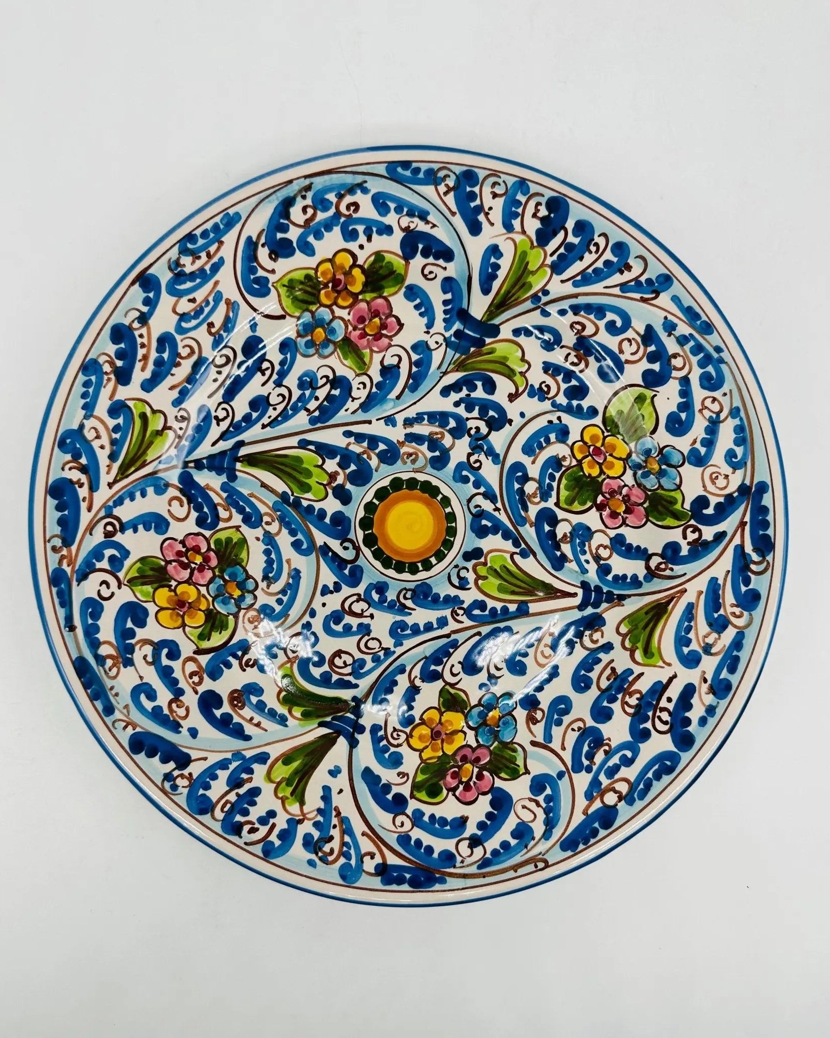 Piatto Piano Uso Alimentare Ceramica Caltagirone - Opale - PIATTI SERVIZIO