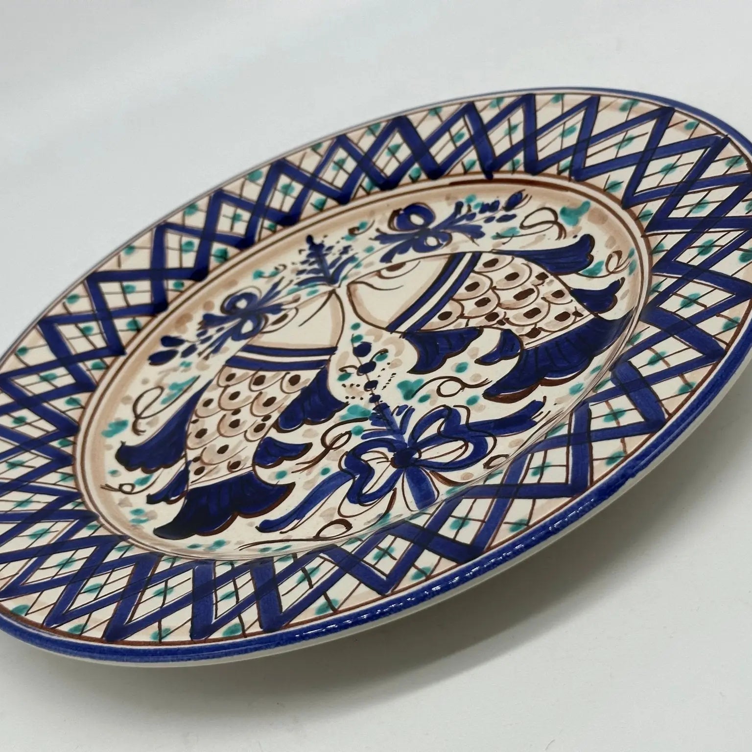 Piatto Piano Uso Alimentare Ceramica Caltagirone - Piscius - PIATTI SERVIZIO