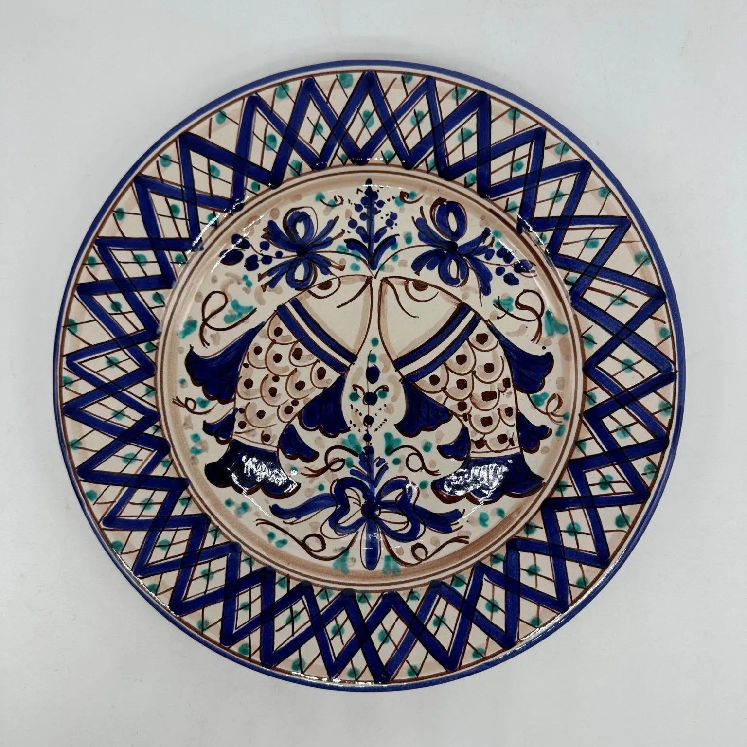 Piatto Piano Uso Alimentare Ceramica Caltagirone - Piscius - PIATTI SERVIZIO