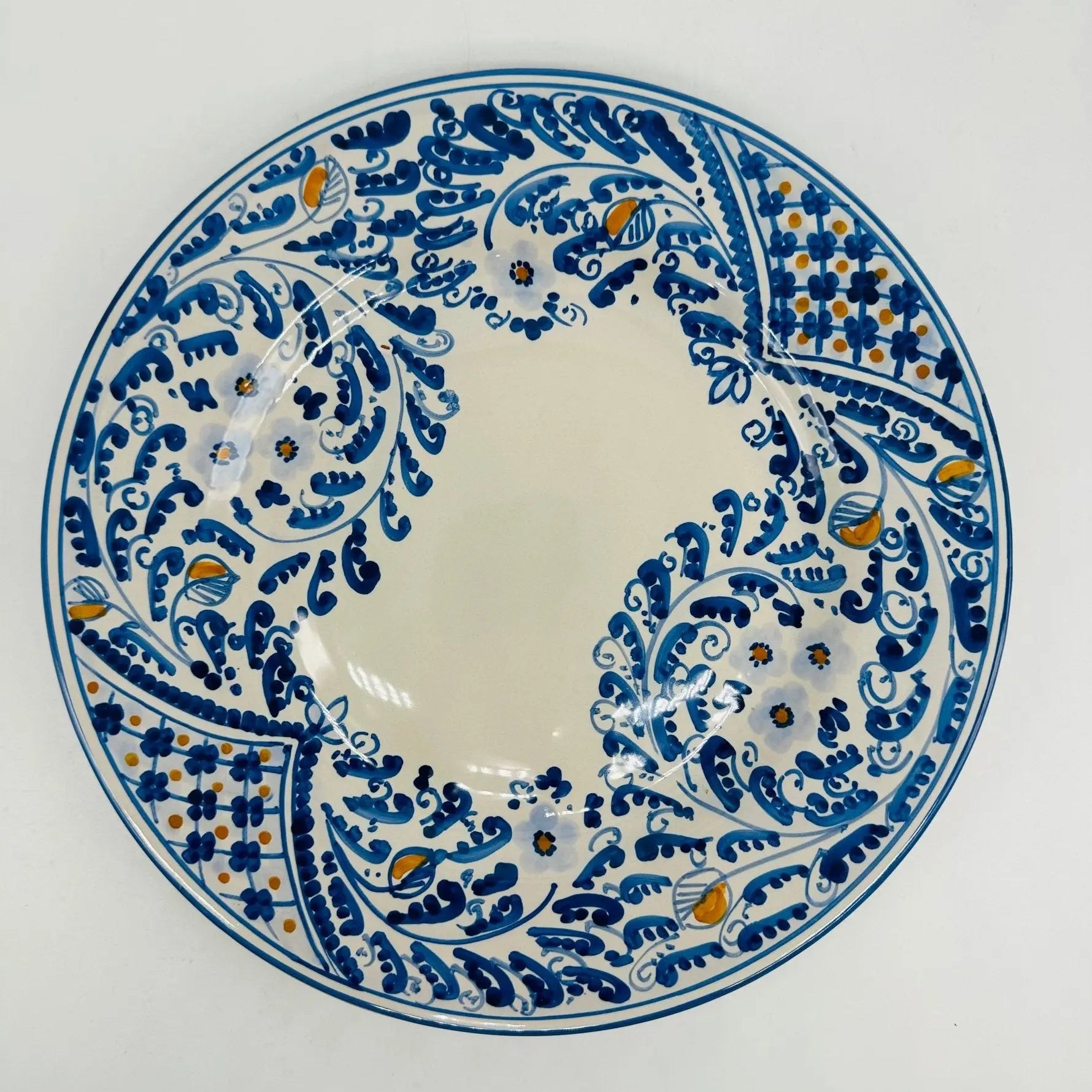 Piatto Piano Uso Alimentare Ceramica Caltagirone - Zaffiro - PIATTI SERVIZIO