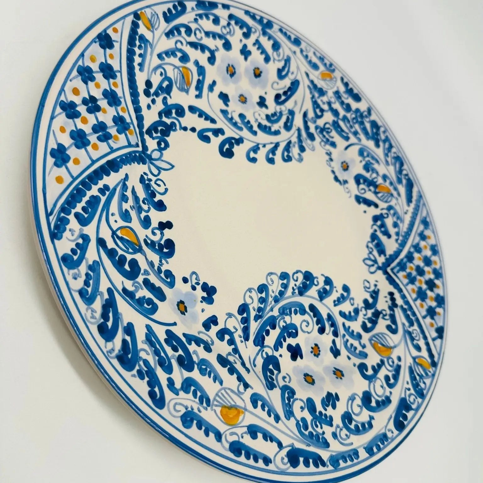 Piatto Piano Uso Alimentare Ceramica Caltagirone - Zaffiro - PIATTI SERVIZIO