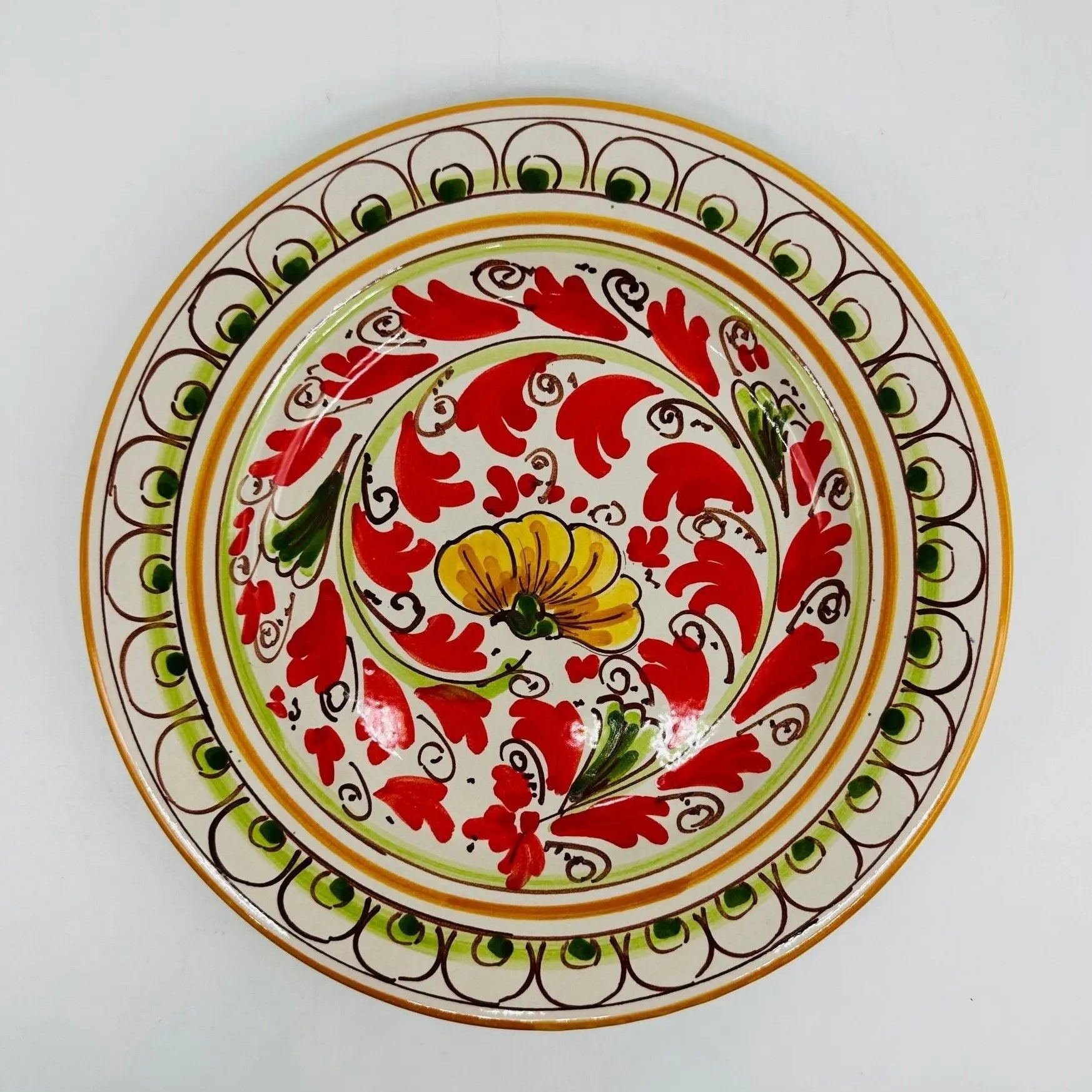 Piatto Piano Uso Alimentare Ceramica Caltagirone - Zoisite - PIATTI SERVIZIO