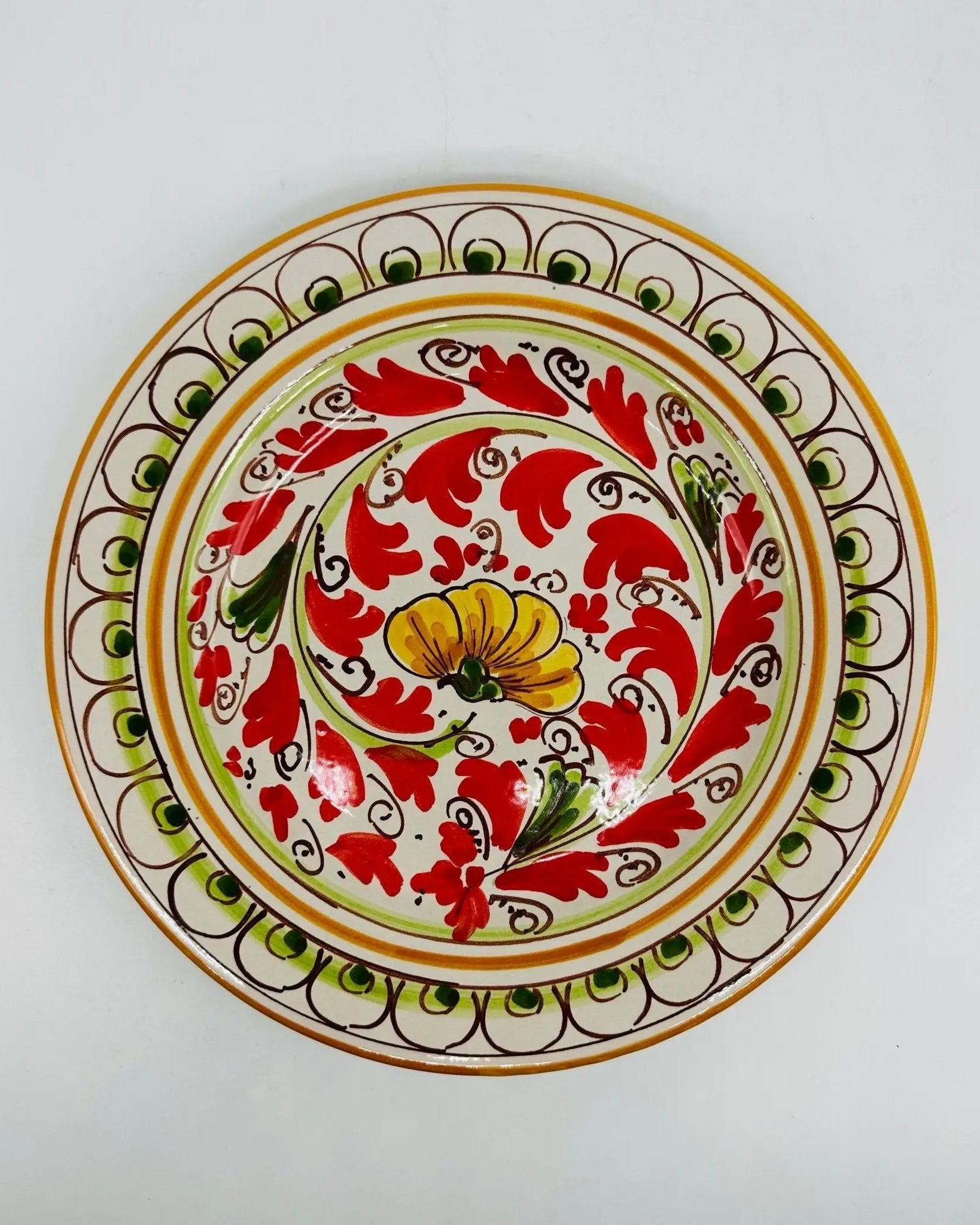 Piatto Piano Uso Alimentare Ceramica Caltagirone - Zoisite - PIATTI SERVIZIO