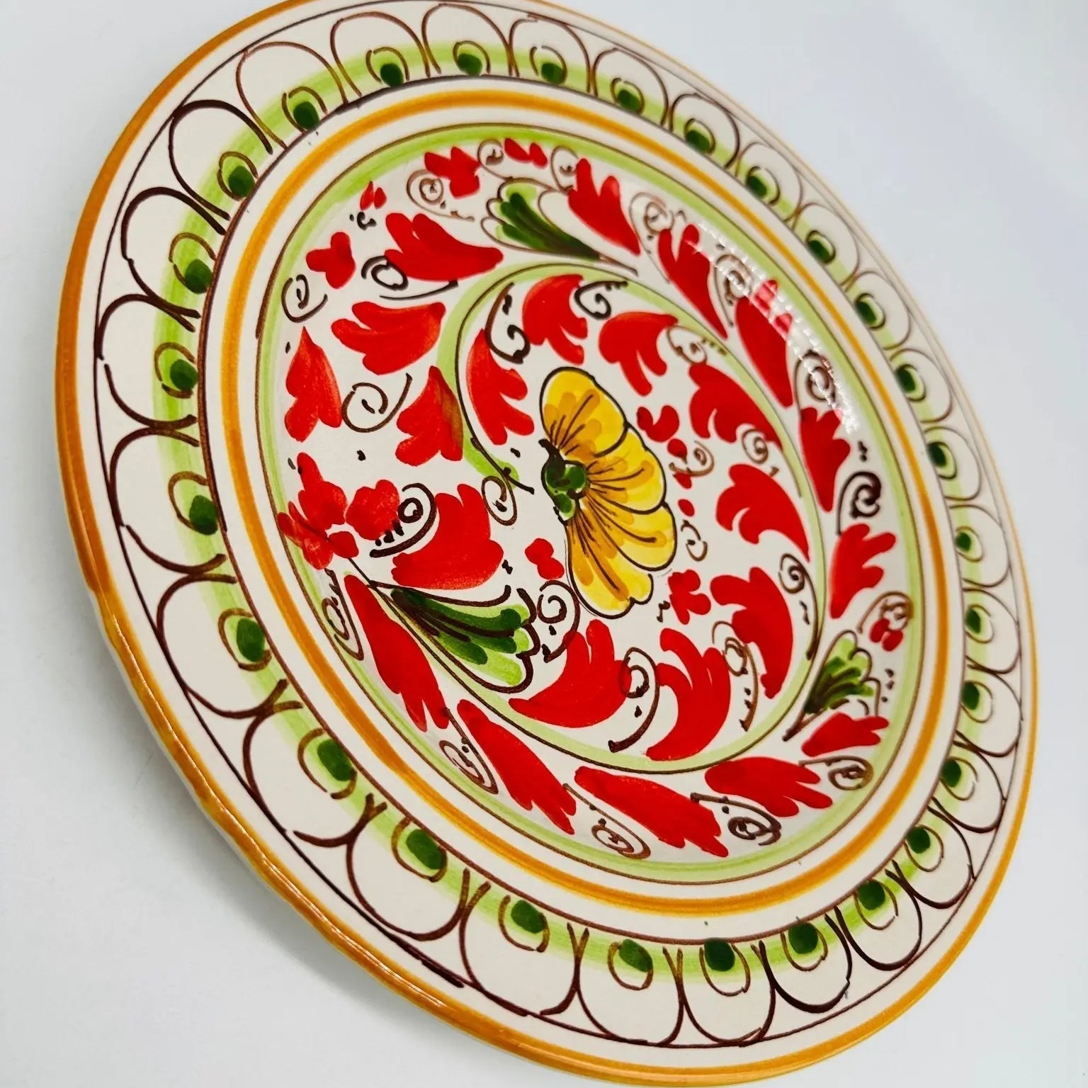 Piatto Piano Uso Alimentare Ceramica Caltagirone - Zoisite - PIATTI SERVIZIO