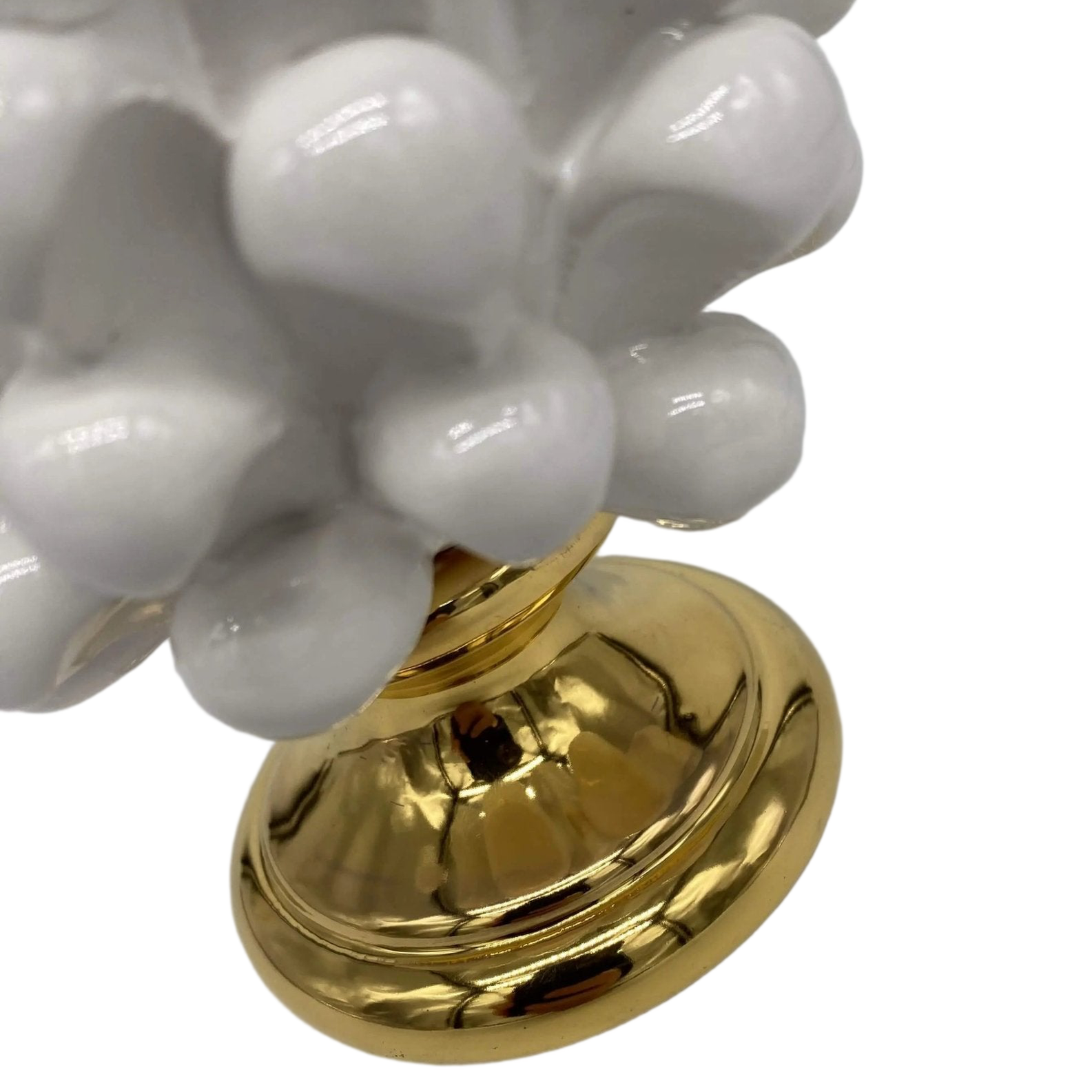 Pigna Aurum Ceramica Caltagirone cm H.15 Artigianale Bianco - DD CERAMICHE SICILIANE