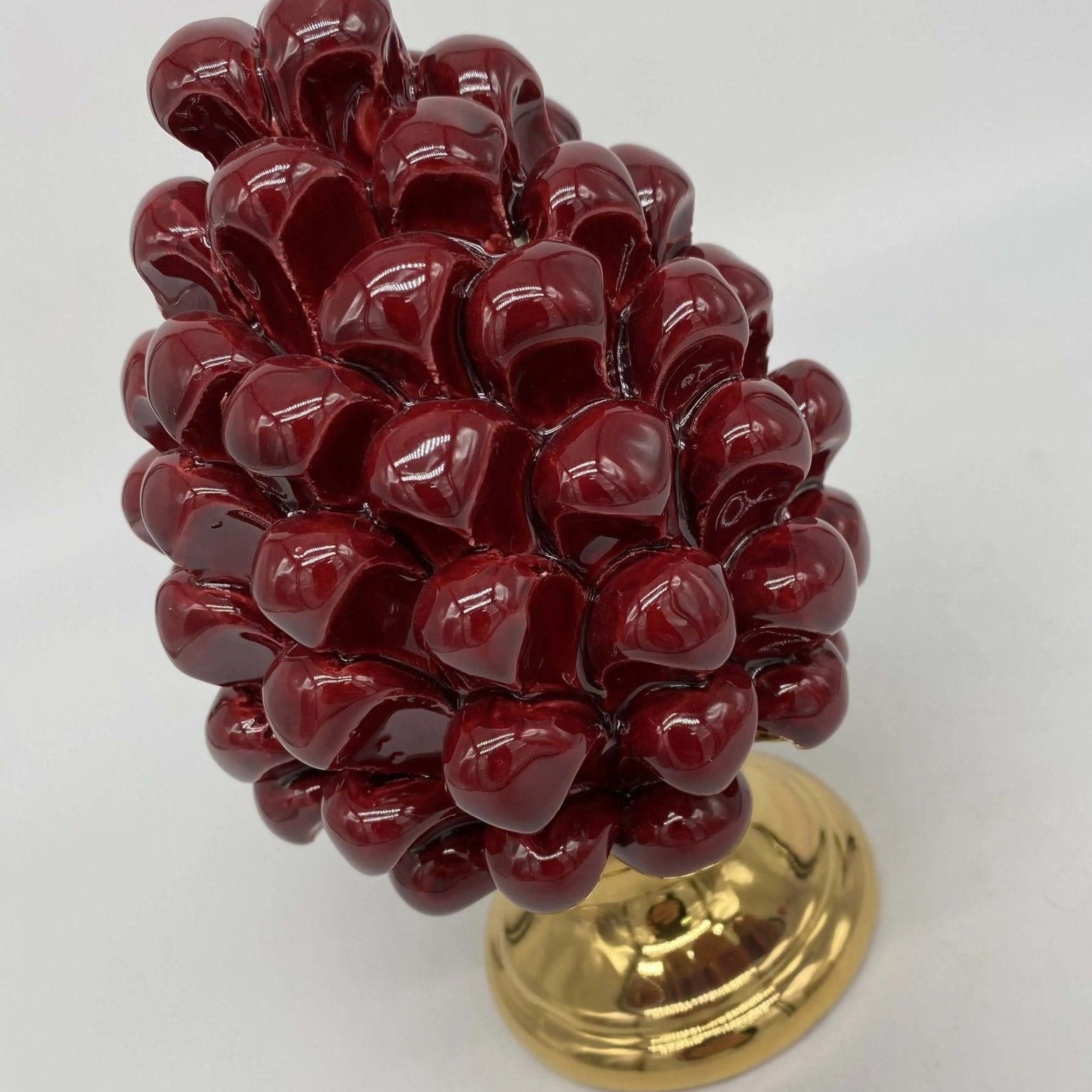 Pigna Aurum Ceramica Caltagirone cm H.15 Artigianale Bordeaux - DD CERAMICHE SICILIANE