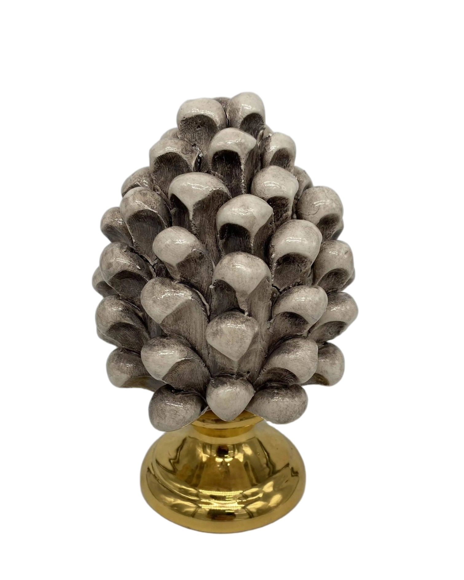 Pigna Aurum Ceramica Caltagirone cm H.15 Artigianale Écru - DD CERAMICHE SICILIANE