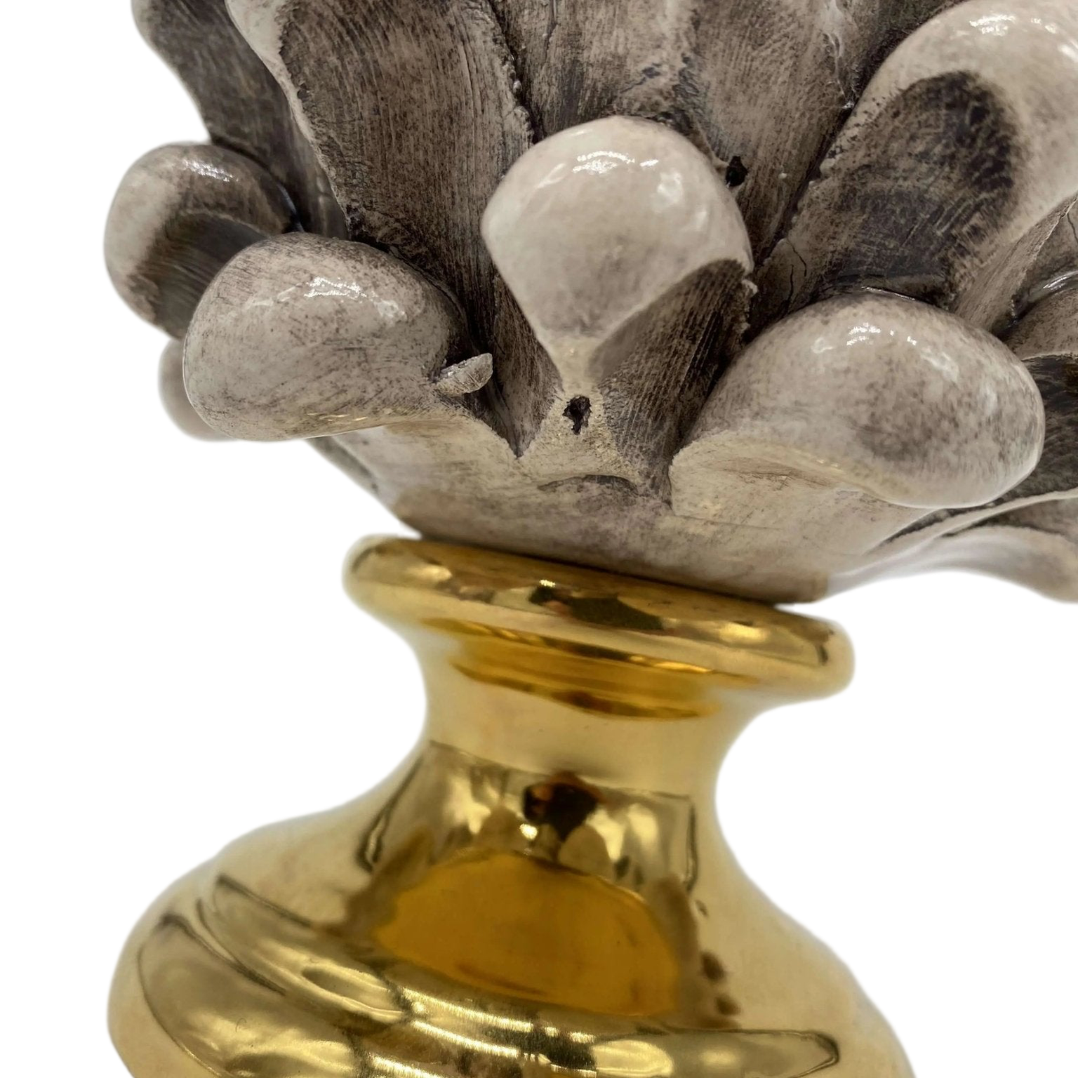 Pigna Aurum Ceramica Caltagirone cm H.15 Artigianale Écru - DD CERAMICHE SICILIANE
