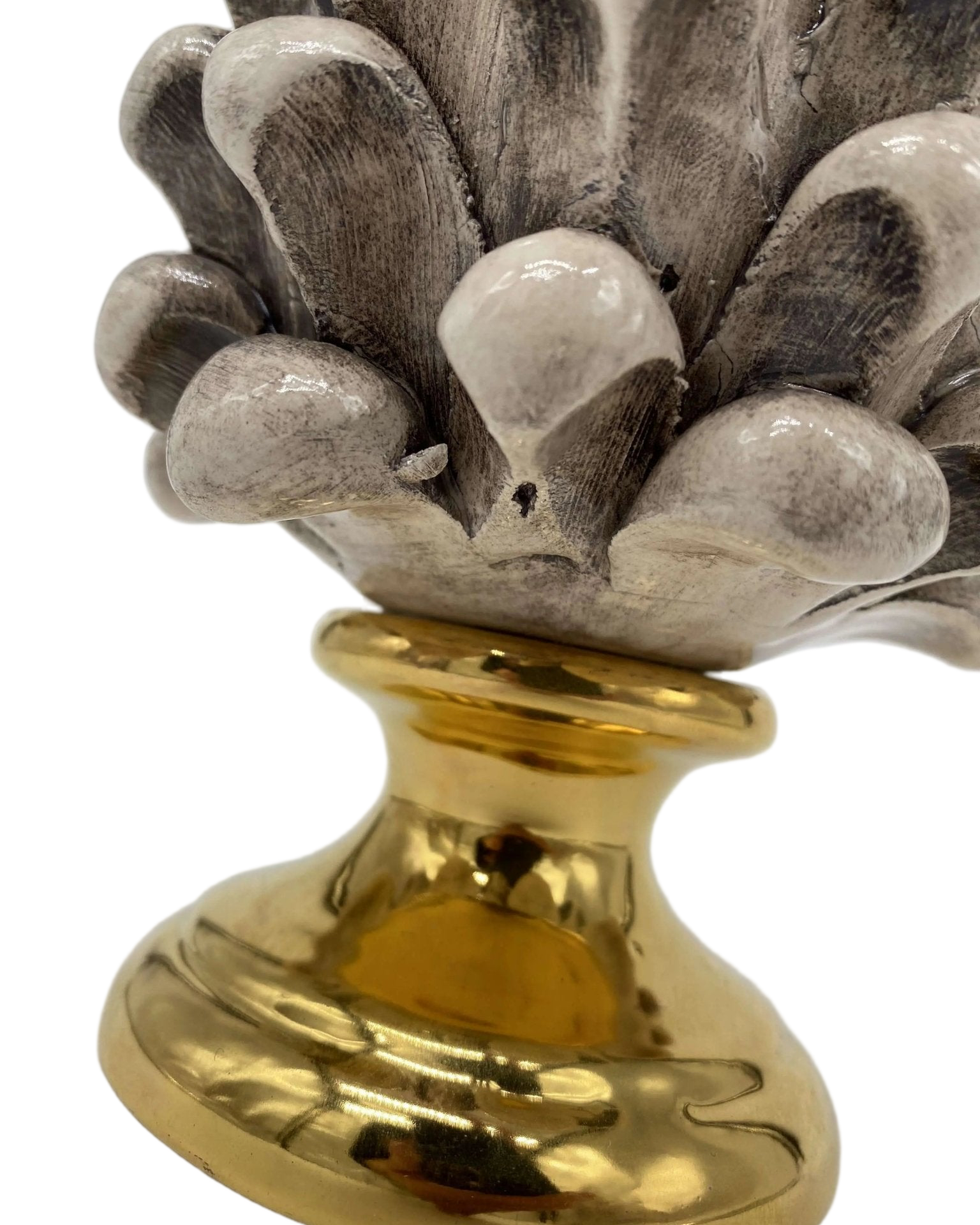 Pigna Aurum Ceramica Caltagirone cm H.15 Artigianale Écru - DD CERAMICHE SICILIANE