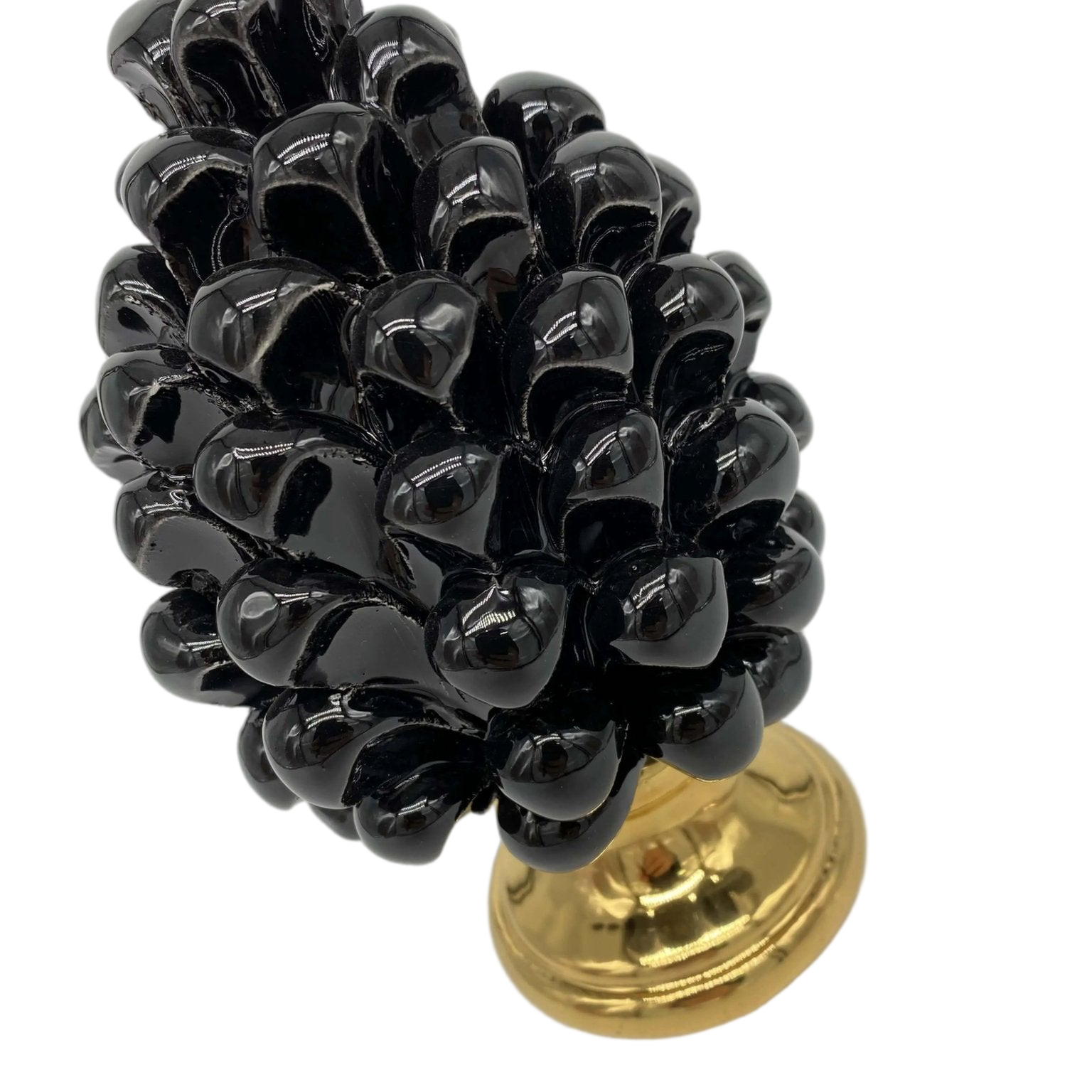 Pigna Aurum Ceramica Caltagirone cm H.15 Artigianale Nero - DD CERAMICHE SICILIANE