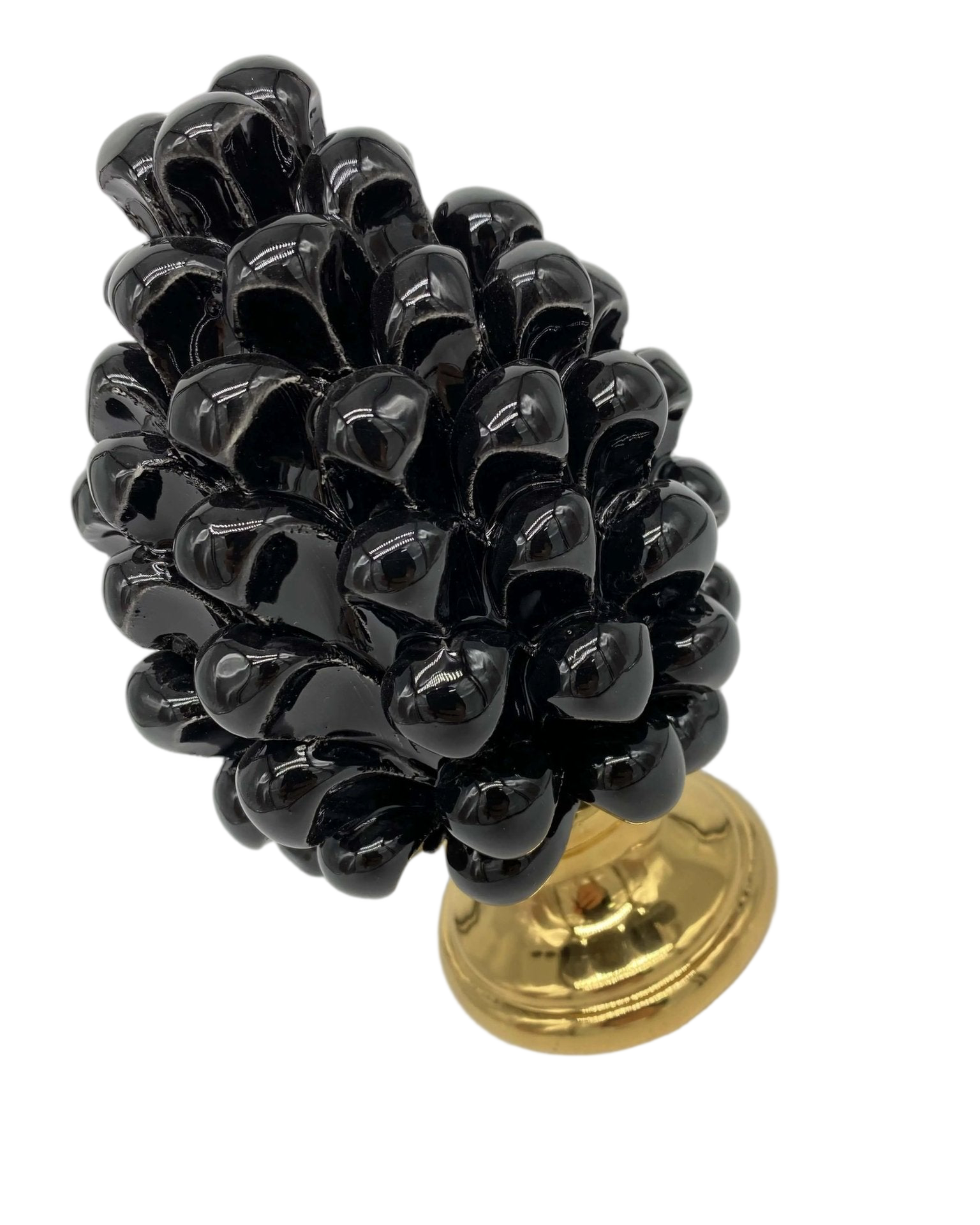 Pigna Aurum Ceramica Caltagirone cm H.15 Artigianale Nero - DD CERAMICHE SICILIANE