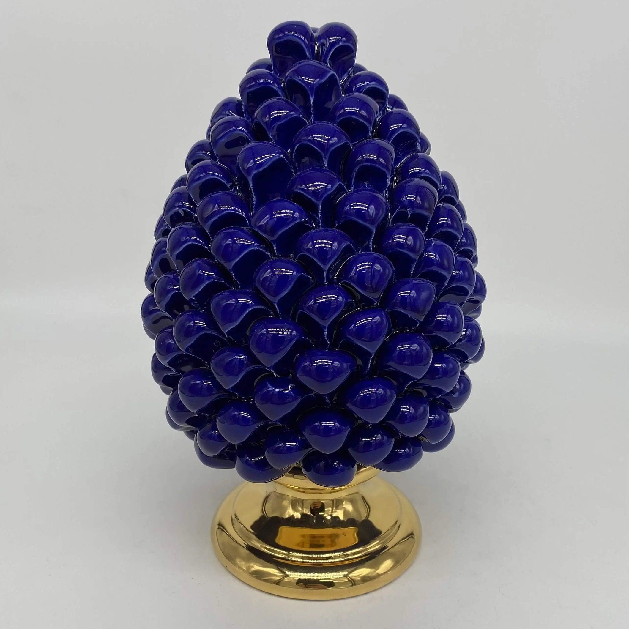Pigna Aurum Ceramica Caltagirone cm H.20 Artigianale Blu DD CERAMICHE SICILIANE