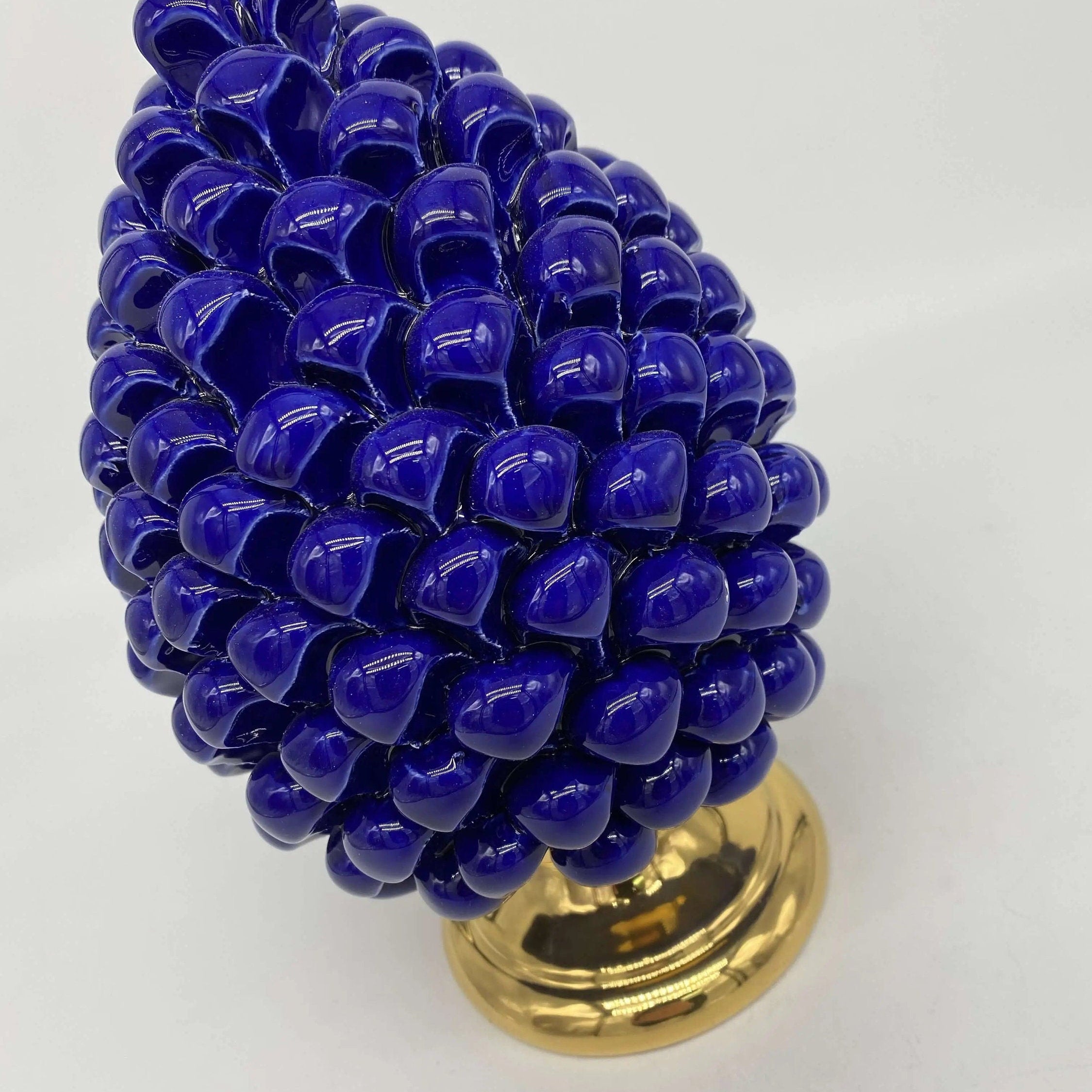 Pigna Aurum Ceramica Caltagirone cm H.20 Artigianale Blu DD CERAMICHE SICILIANE