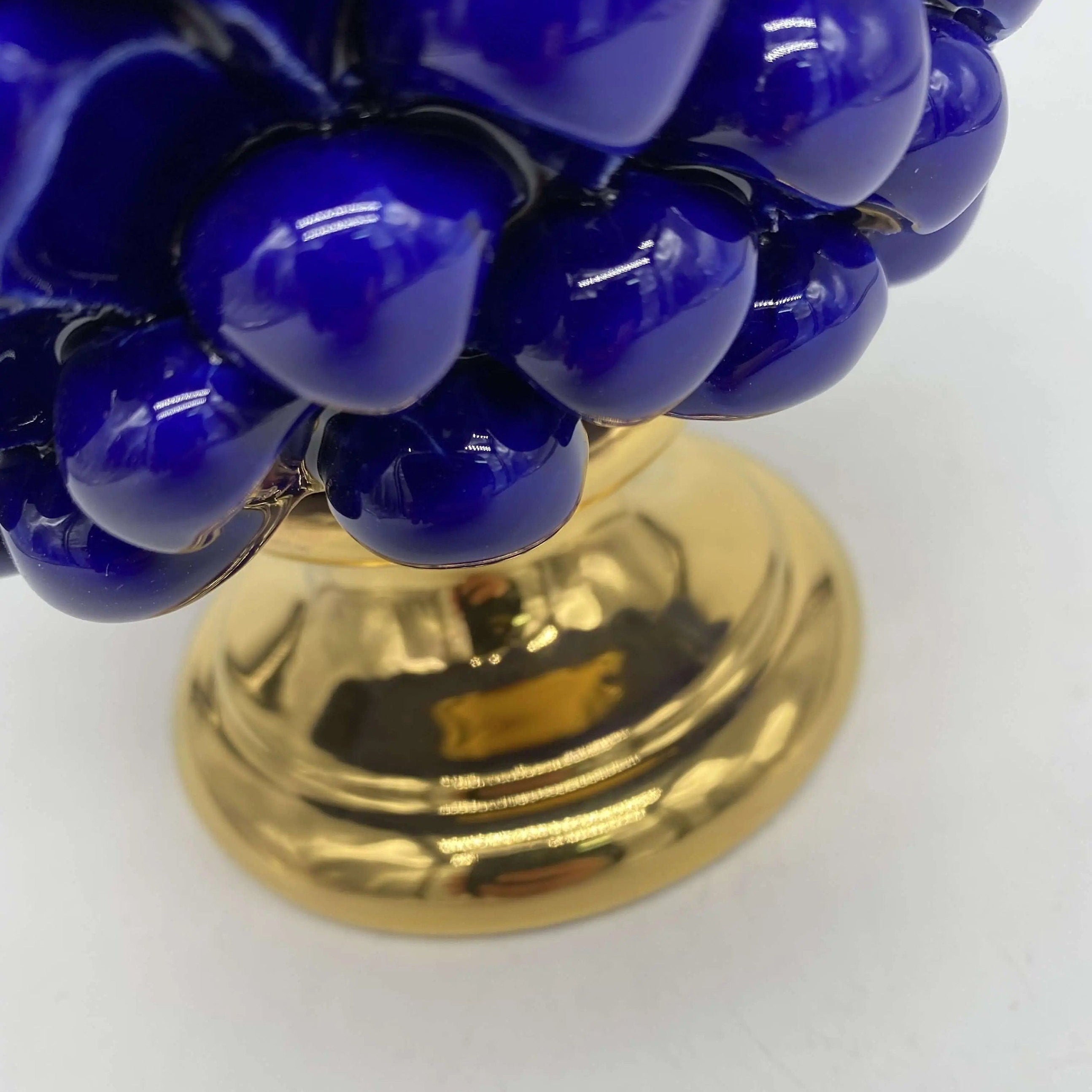 Pigna Aurum Ceramica Caltagirone cm H.20 Artigianale Blu DD CERAMICHE SICILIANE