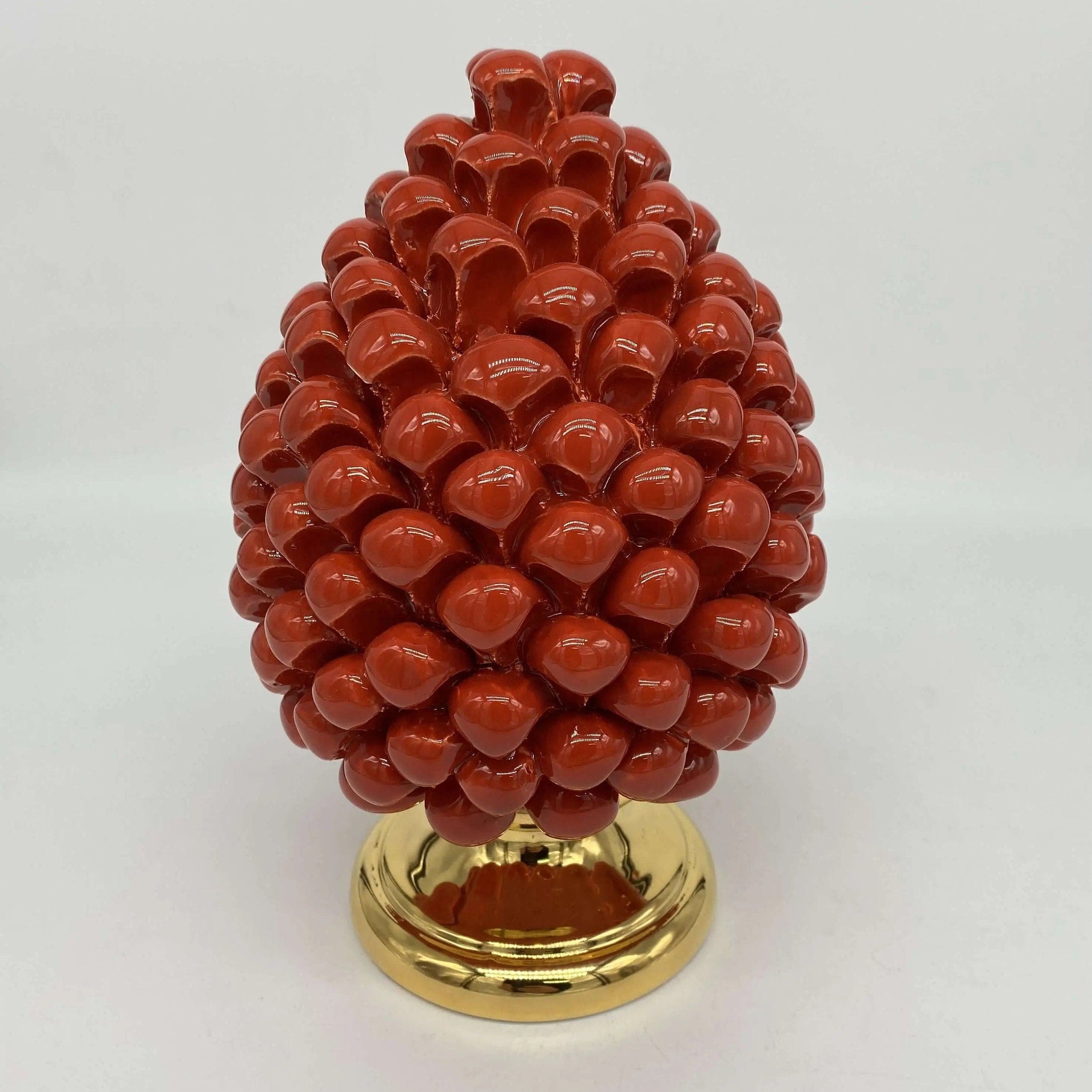 Pigna Aurum Ceramica Caltagirone cm H.20 Artigianale Rosso DD CERAMICHE SICILIANE