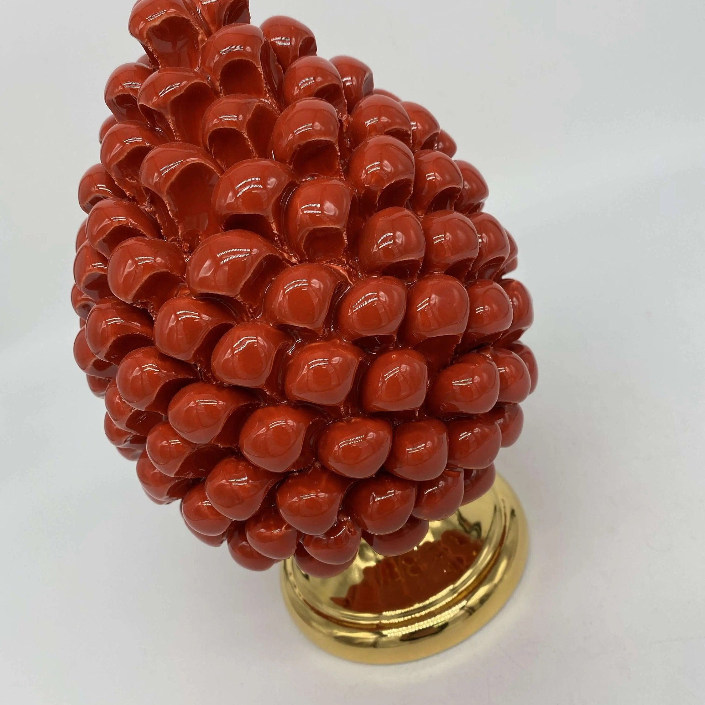 Pigna Aurum Ceramica Caltagirone cm H.20 Artigianale Rosso DD CERAMICHE SICILIANE