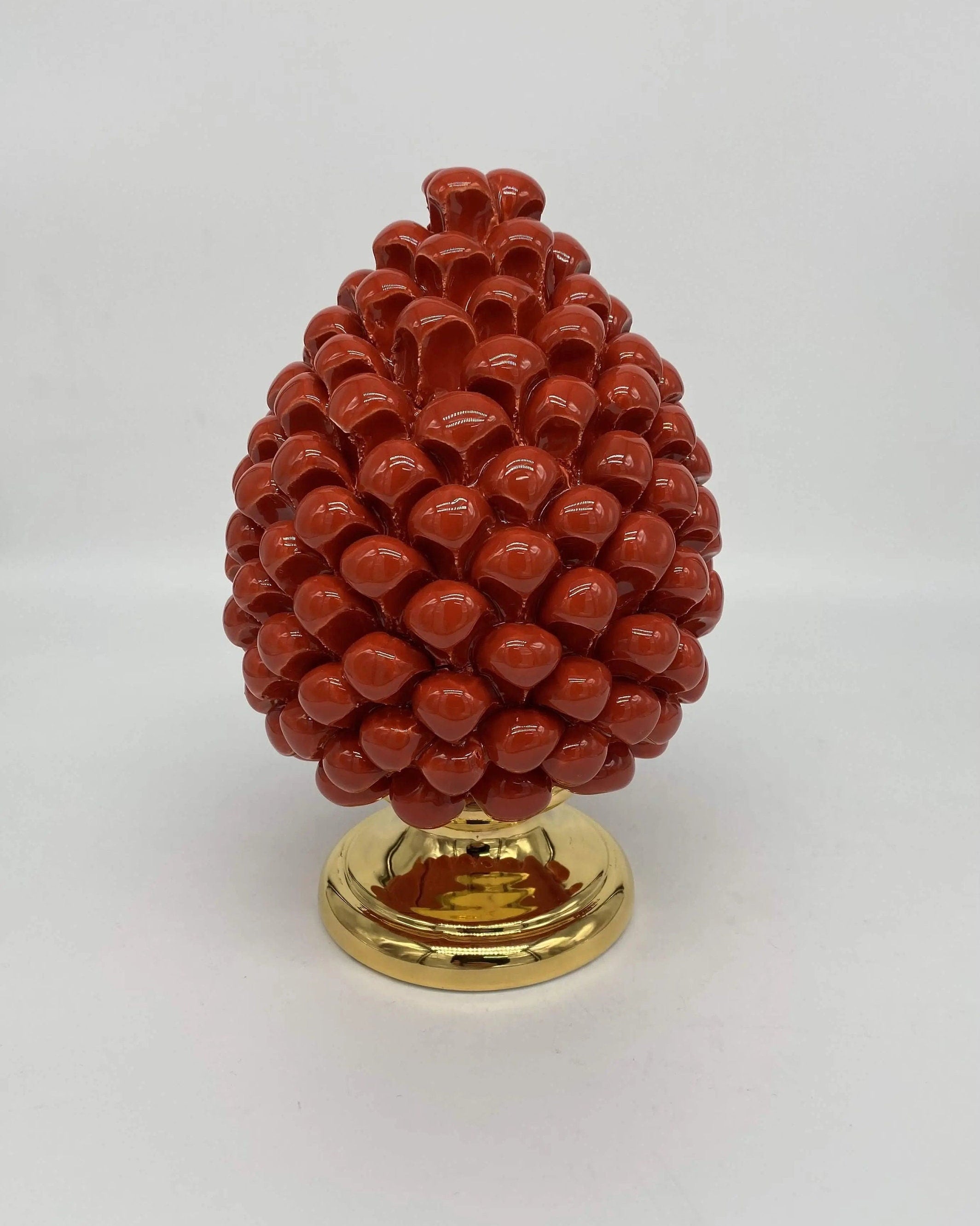 Pigna Aurum Ceramica Caltagirone cm H.20 Artigianale Rosso DD CERAMICHE SICILIANE