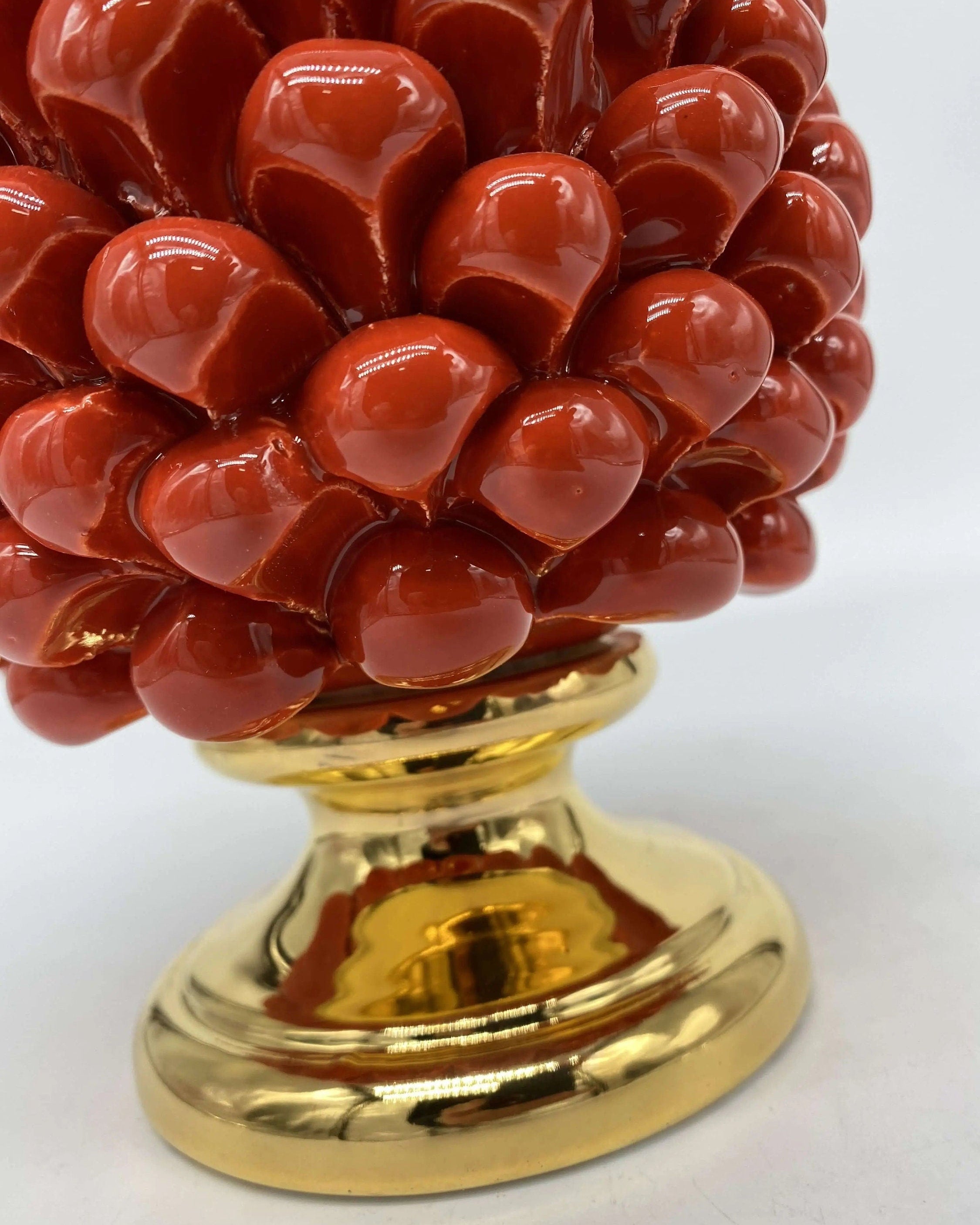 Pigna Aurum Ceramica Caltagirone cm H.20 Artigianale Rosso DD CERAMICHE SICILIANE
