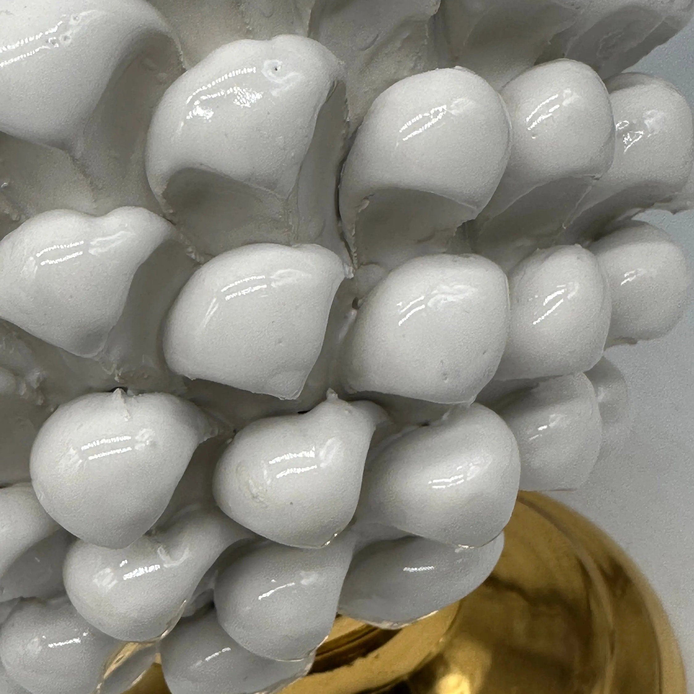 Pigna Aurum Ceramica Caltagirone cm H.30 Artigianale Bianco DD CERAMICHE SICILIANE