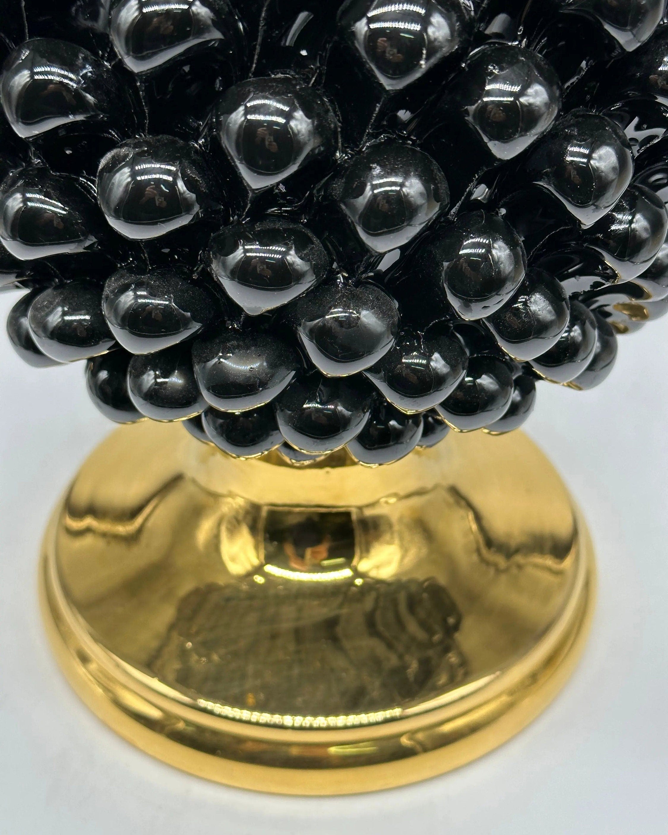 Pigna Aurum Ceramica Caltagirone cm H.40 Artigianale Nero DD CERAMICHE SICILIANE