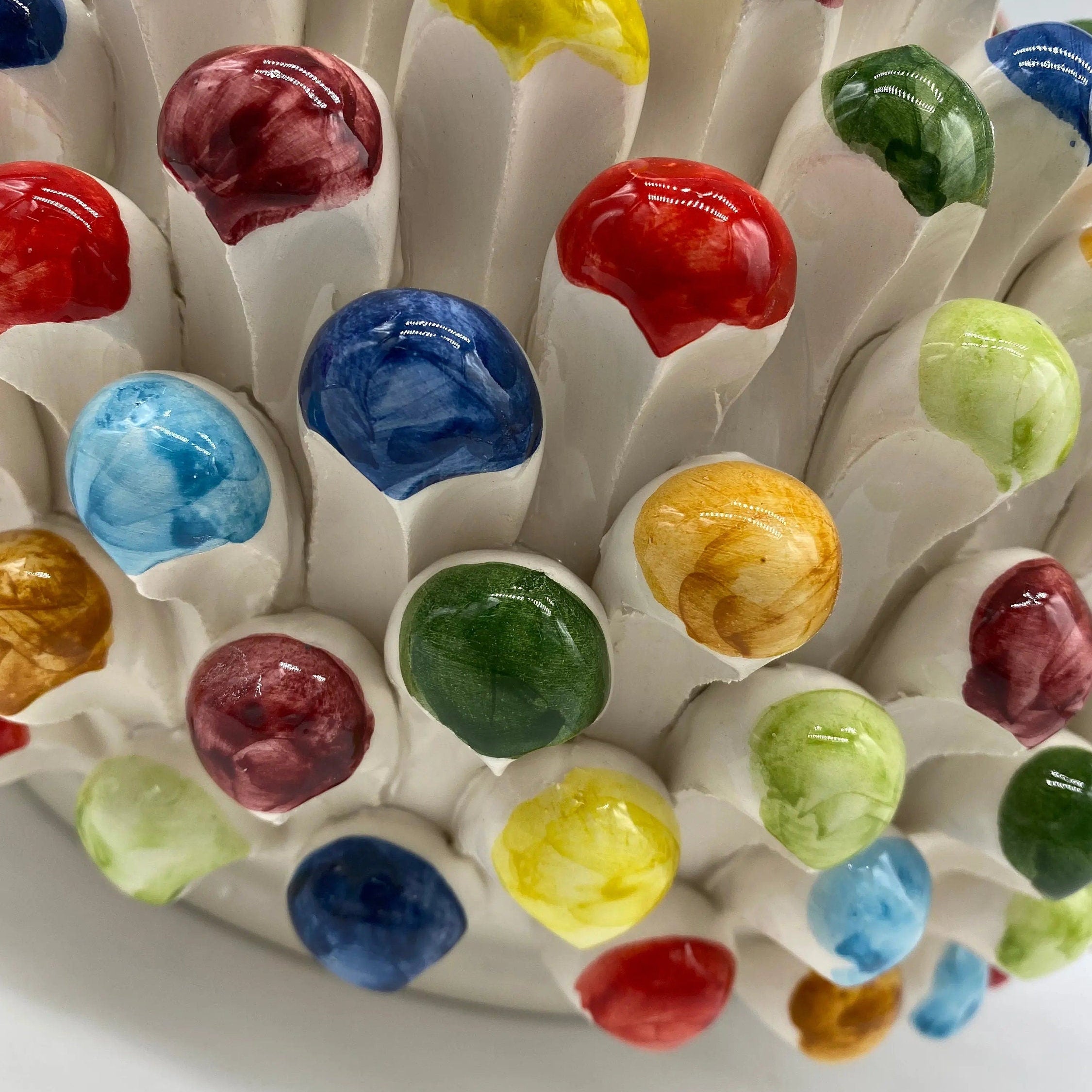 Pigna Biscottiera “Carretto” Ceramica Caltagirone cm H.23 L.25 D.14 Artigianale Multicolor DD CERAMICHE SICILIANE