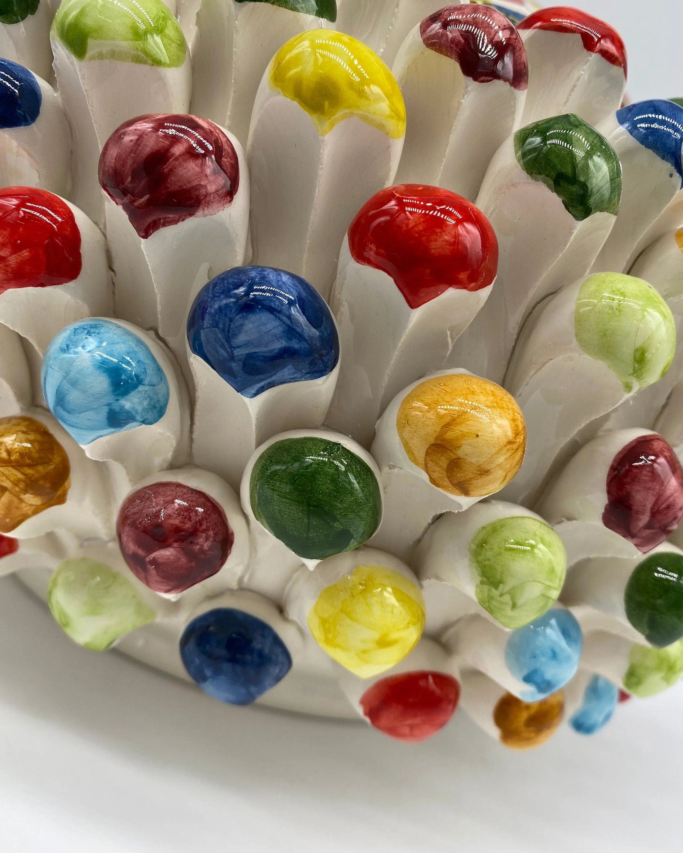 Pigna Biscottiera “Carretto” Ceramica Caltagirone cm H.23 L.25 D.14 Artigianale Multicolor DD CERAMICHE SICILIANE