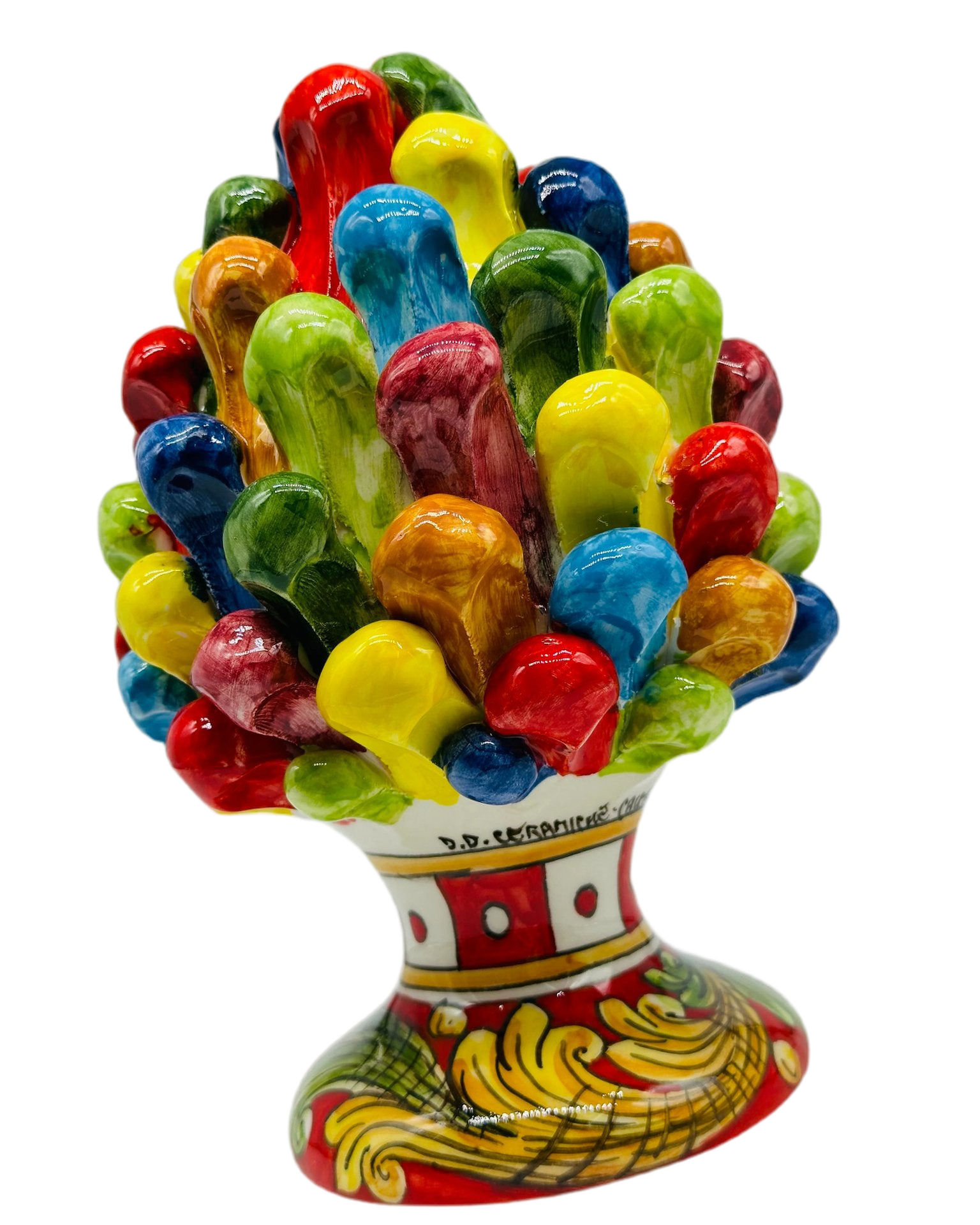 Pigna Ceramica Caltagirone Artigianale cm H.20 Multicolor DD CERAMICHE SICILIANE