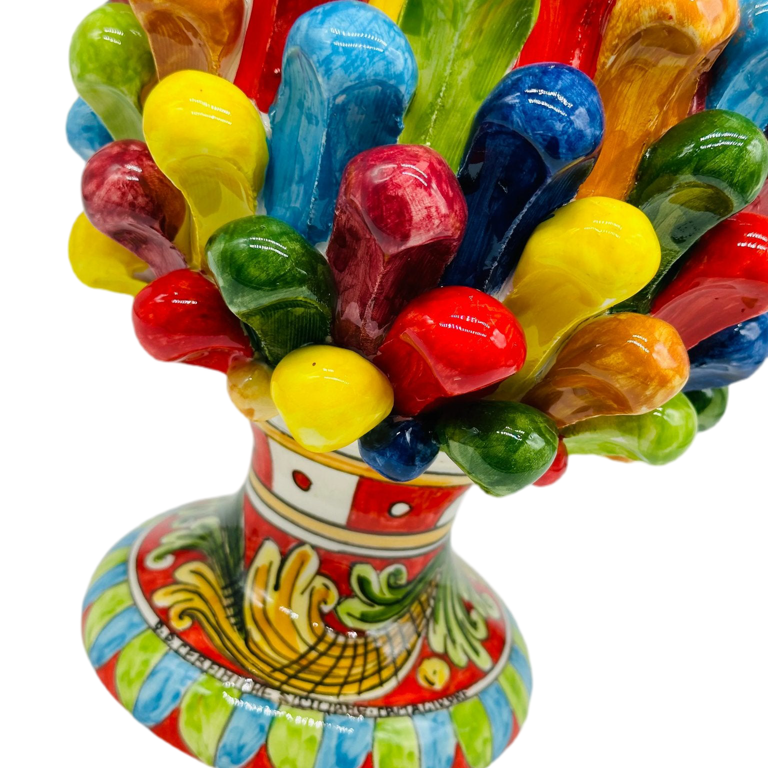 Pigna Ceramica Caltagirone Artigianale cm H.25 Multicolor DD CERAMICHE SICILIANE