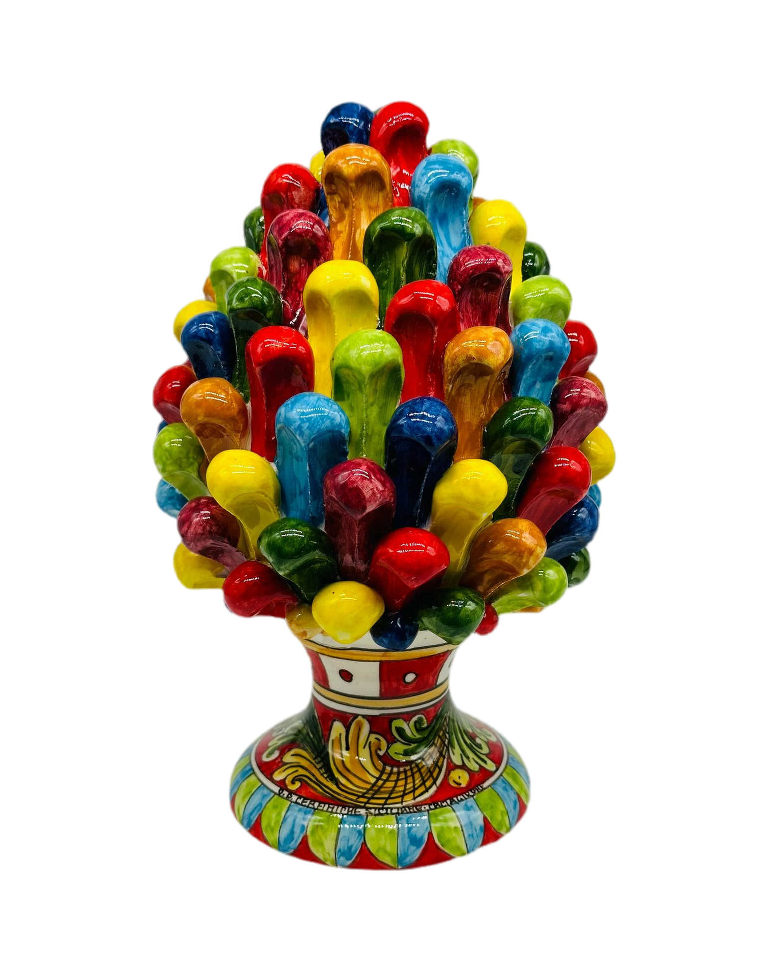Pigna Ceramica Caltagirone Artigianale cm H.25 Multicolor DD CERAMICHE SICILIANE