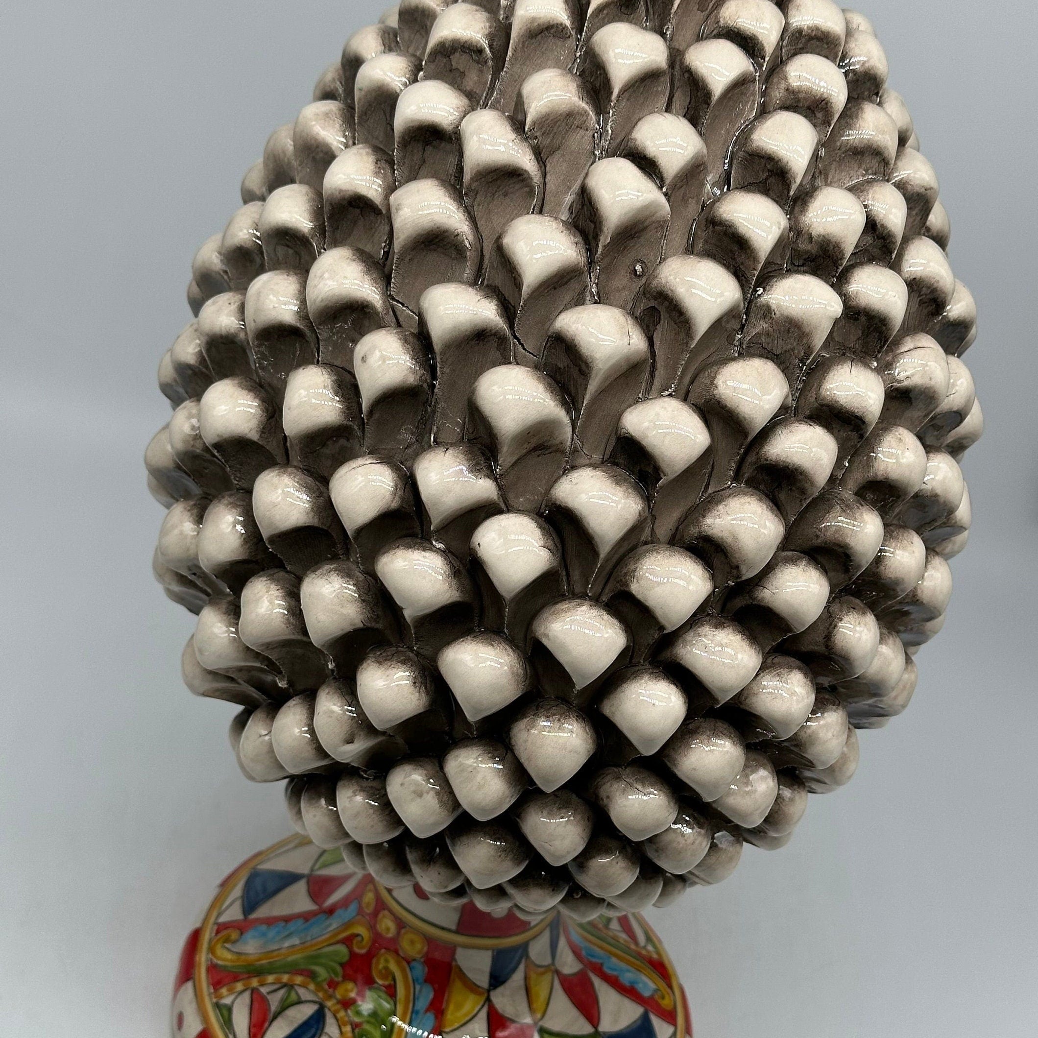 Pigna Ceramica Caltagirone "Carretto" cm H.40 Artigianale Beige