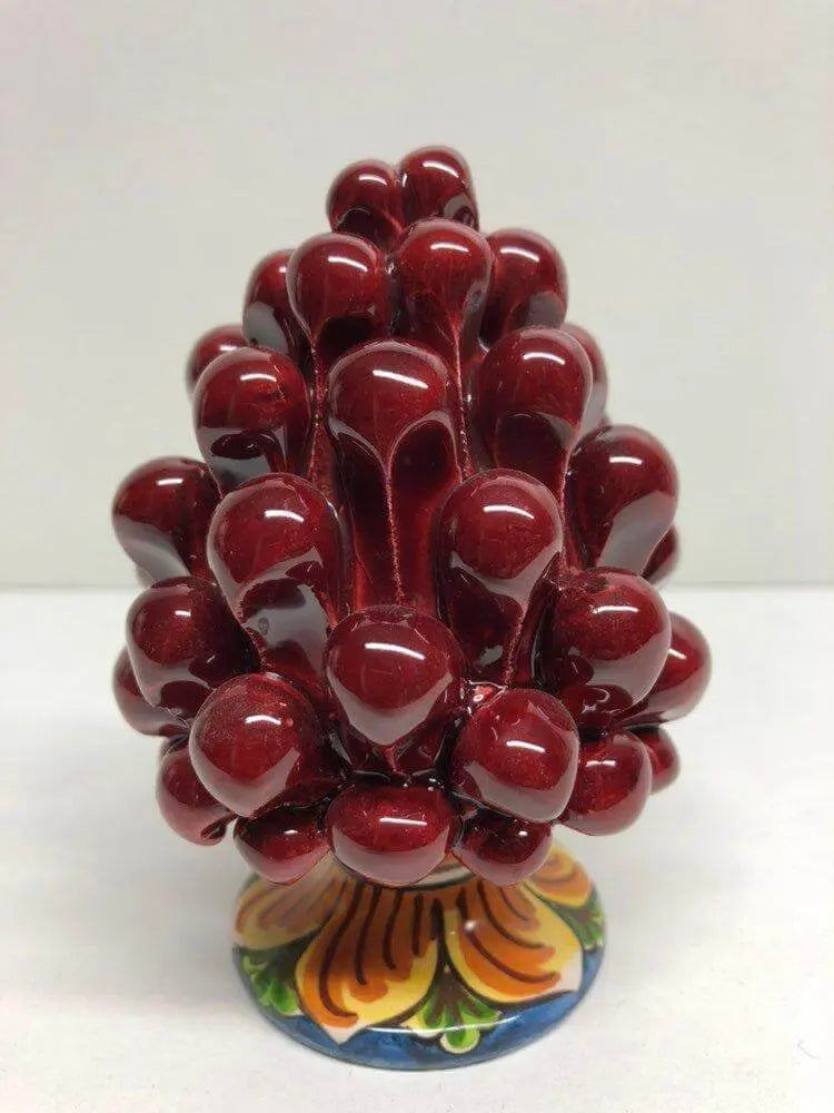 Pigna Ceramica Caltagirone cm H.10 Artigianale Base Decorata VARI COLORI DD CERAMICHE SICILIANE