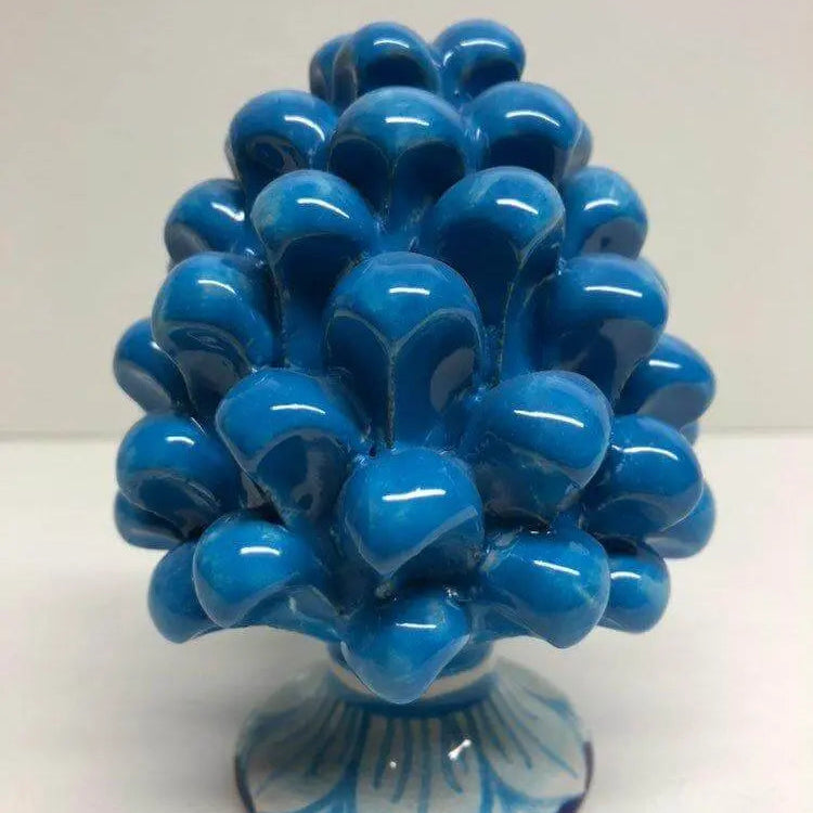 Pigna Ceramica Caltagirone cm H.10 Artigianale Base Decorata VARI COLORI DD CERAMICHE SICILIANE