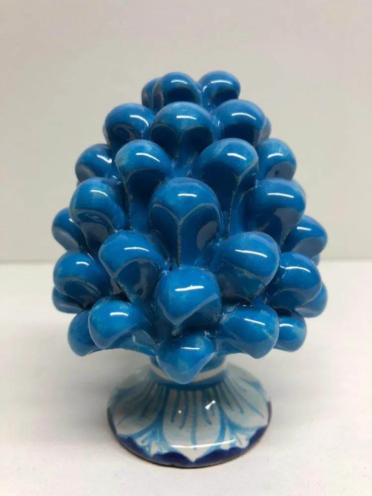 Pigna Ceramica Caltagirone cm H.10 Artigianale Base Decorata VARI COLORI DD CERAMICHE SICILIANE