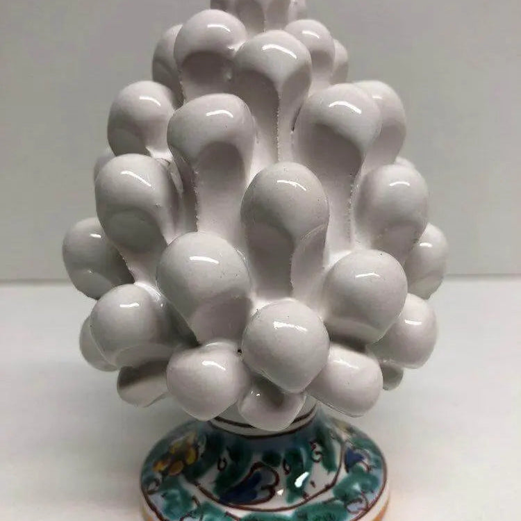 Pigna Ceramica Caltagirone cm H.10 Artigianale Base Decorata VARI COLORI DD CERAMICHE SICILIANE