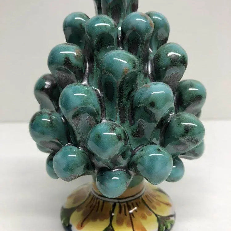 Pigna Ceramica Caltagirone cm H.10 Artigianale Base Decorata VARI COLORI DD CERAMICHE SICILIANE