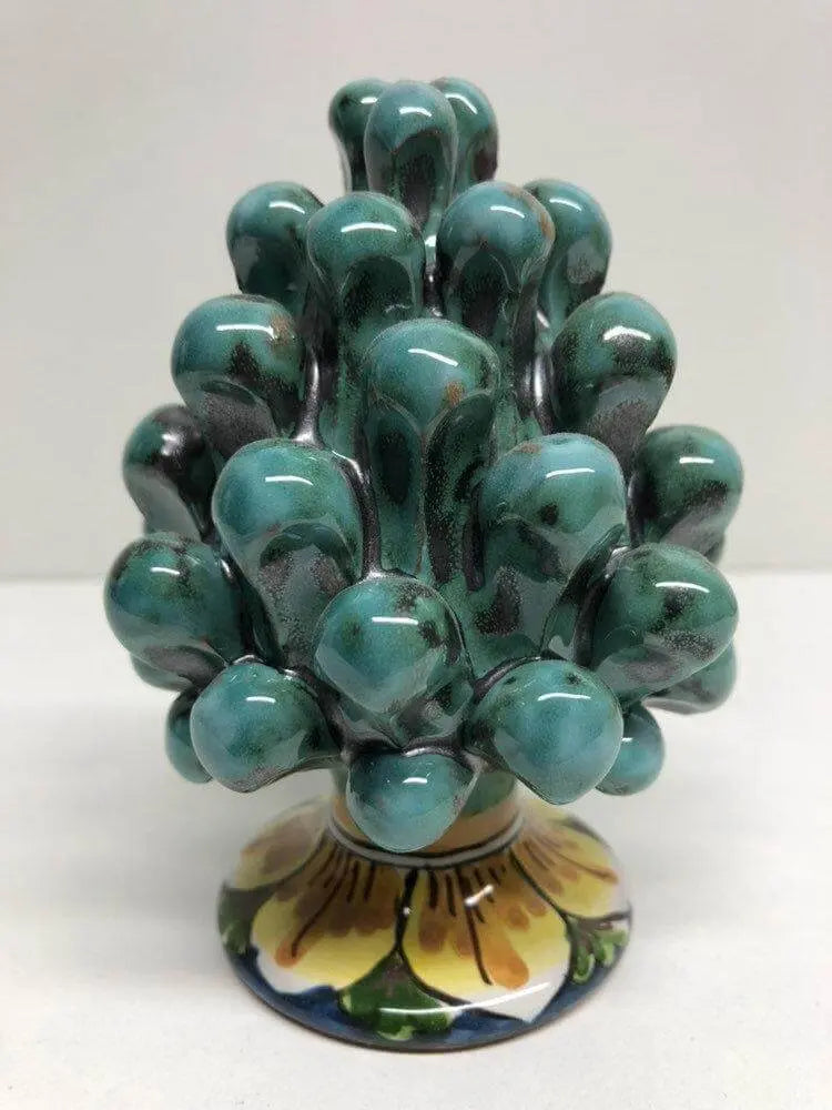Pigna Ceramica Caltagirone cm H.10 Artigianale Base Decorata VARI COLORI DD CERAMICHE SICILIANE